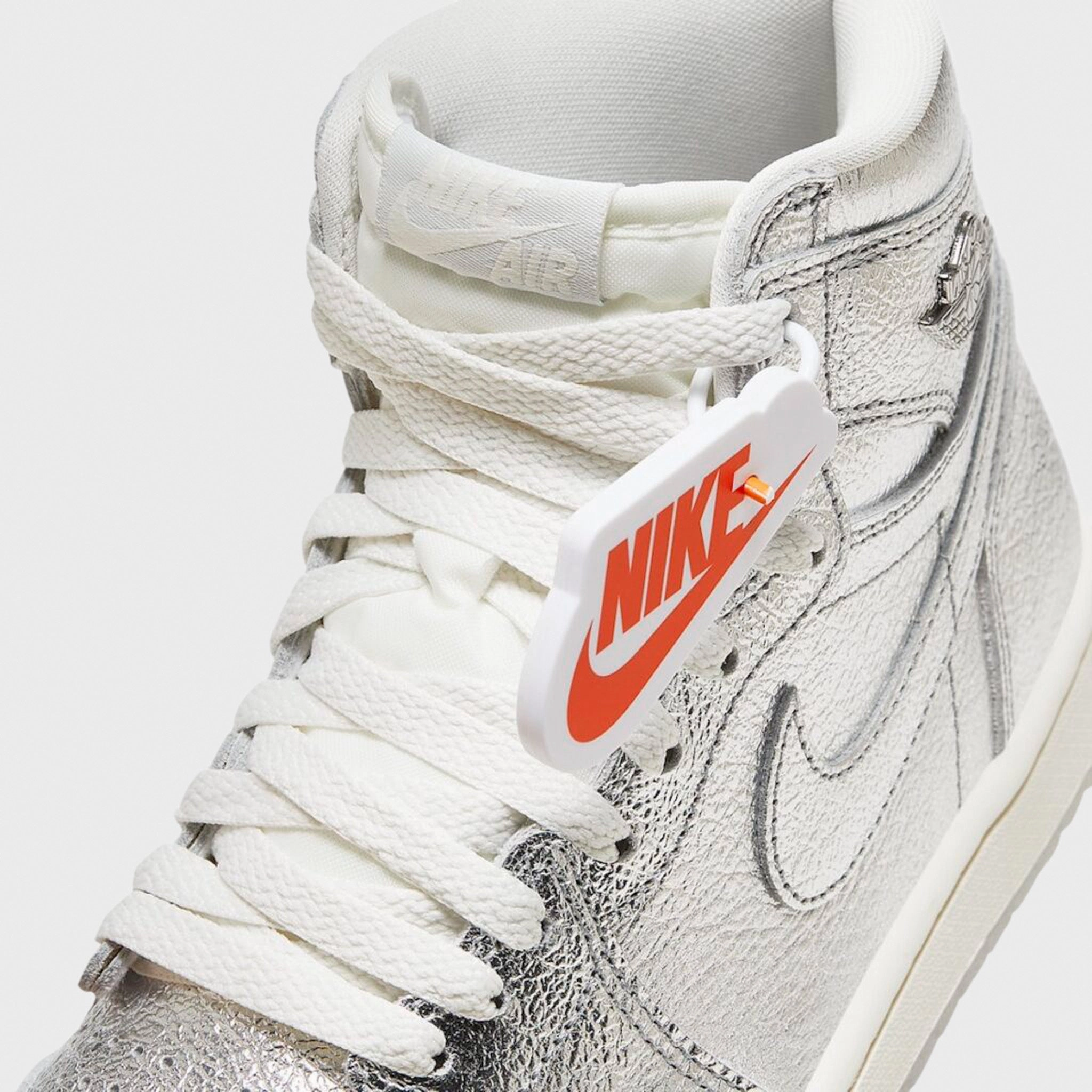 Jordan Women's 1 Retro Hi OG Metallic Silver Sturdy Laces TPU Midsole