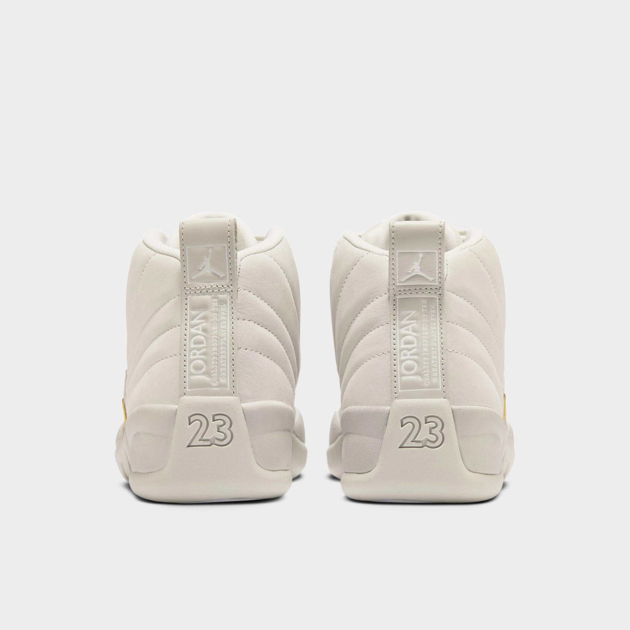 Jordan Women's 12 Retro Phantom / Metallic Gold - White Seamless Inner Lining Flexible Cushioning