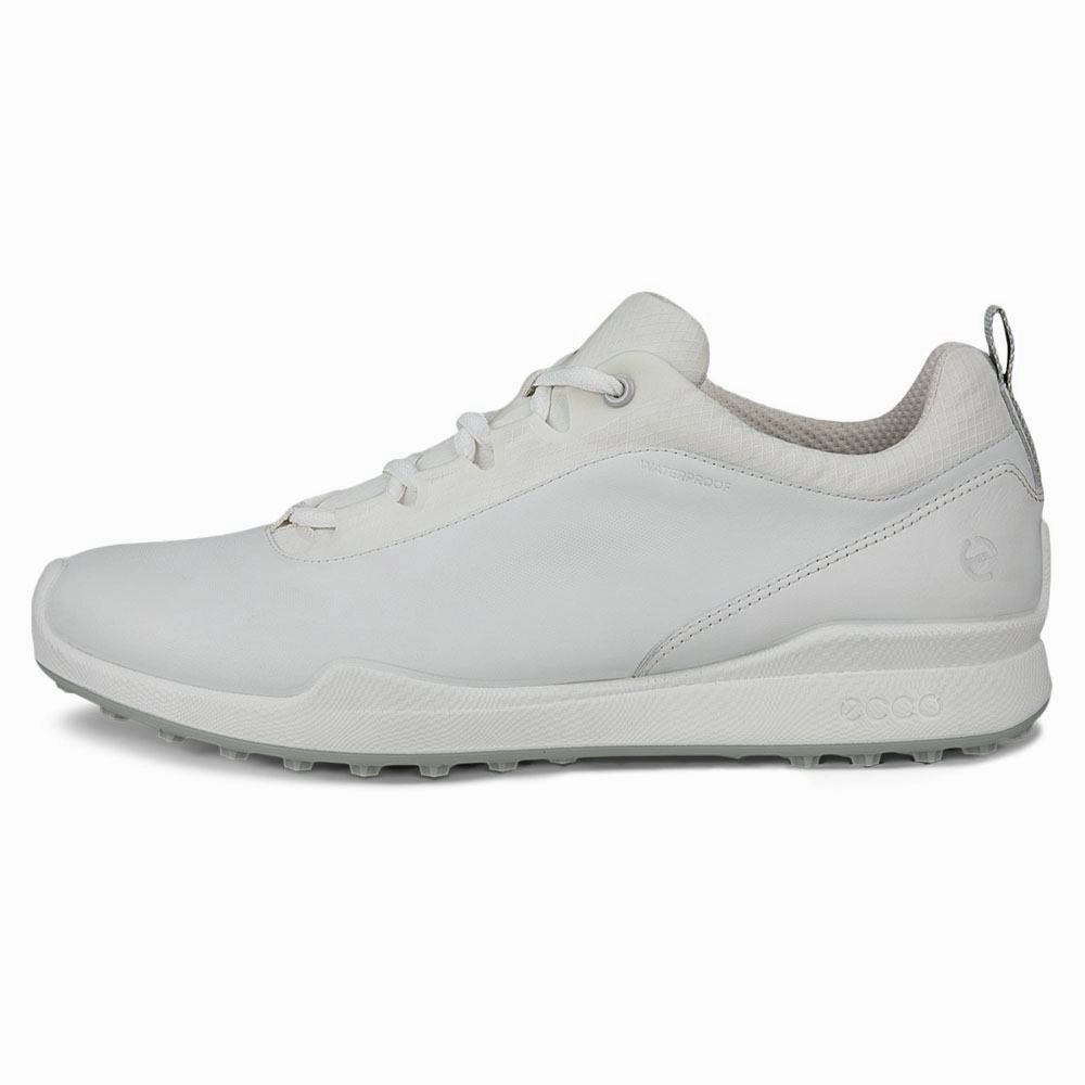 ECCO BIOM Hybrid 1 BNY Spikeless Golf Shoes White - FW24 Men Active Grip Comfort Flow