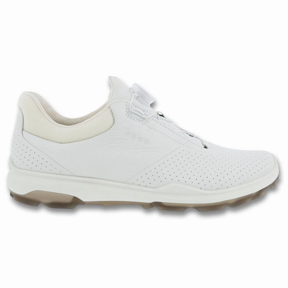 ECCO BIOM Hybrid 3 BOA Spikeless Golf Shoes White - FW23 Men Comfortable Heel