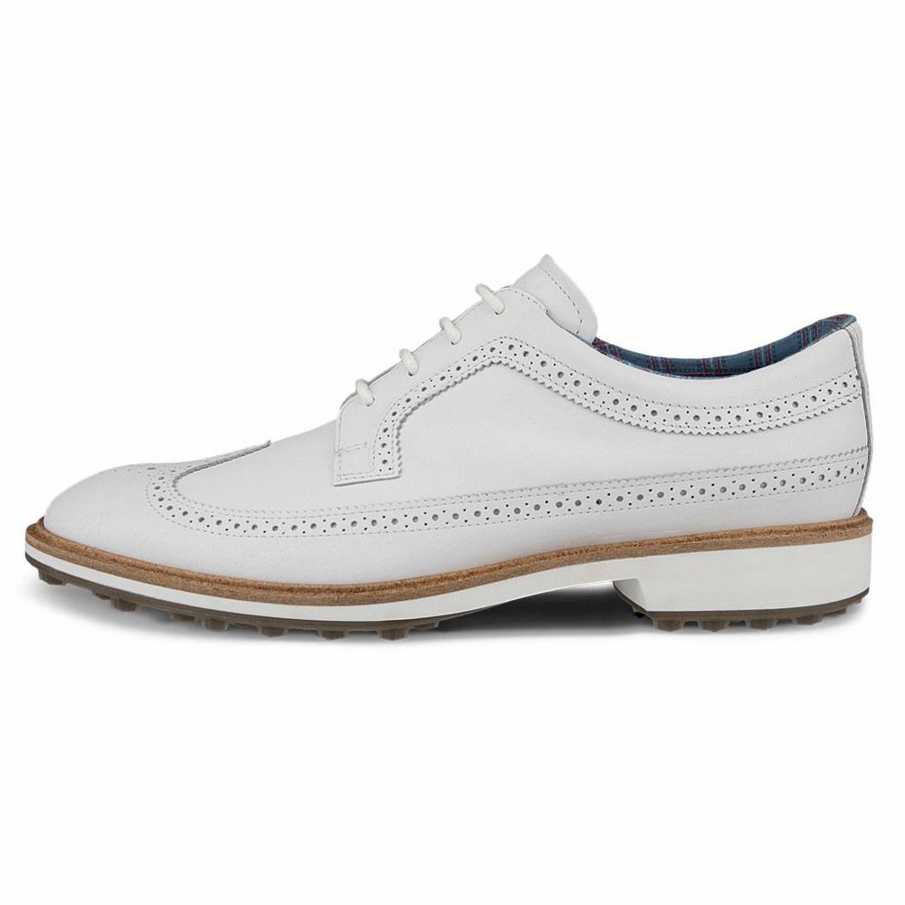 ECCO Classic Hybrid - Kiltie Version Spikeless Golf Shoes White - FW24 Men Active Flex Control Zone