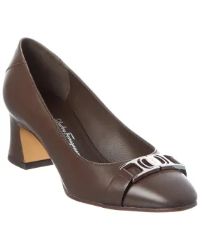 Ferragamo Leather Pump Open Toe