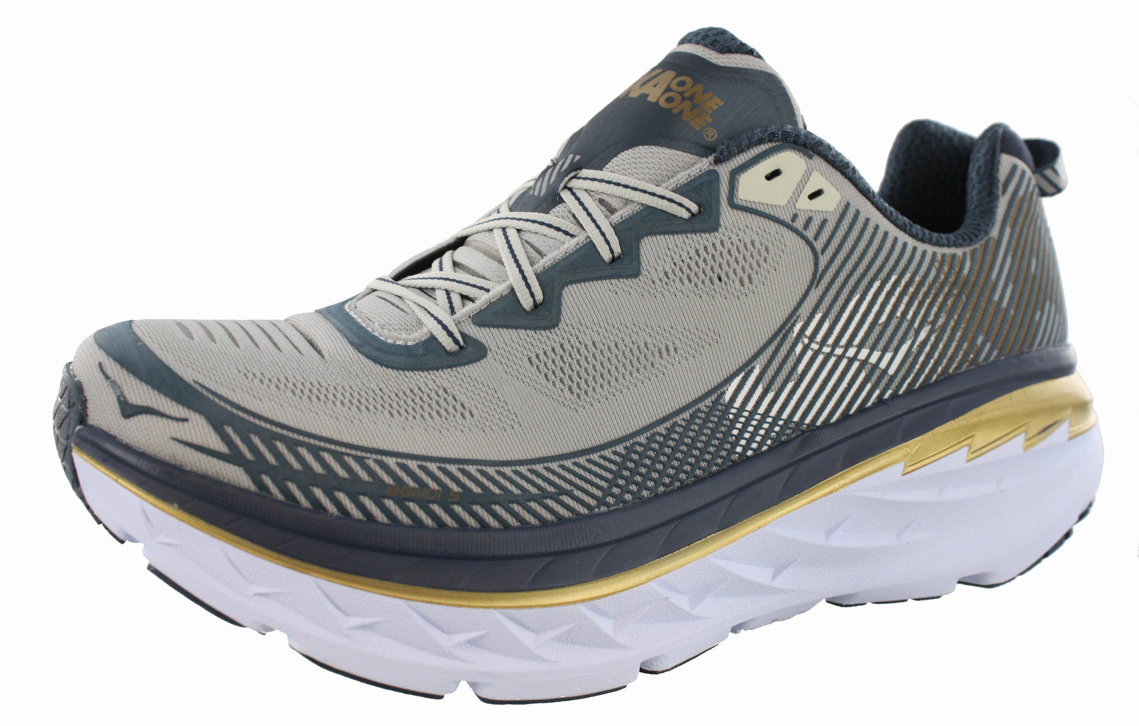 gel - filled - feature shoes Hoka Men Ultra Marathon Cushioned Running Shoes Bondi 5