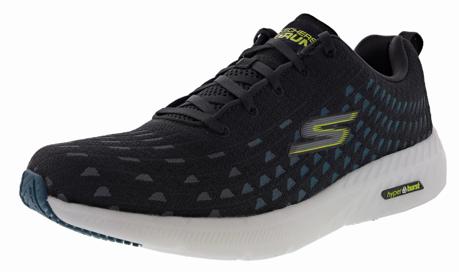 Skechers Men's Go Run Hyper Burst Solar View Performance Running Shoes Gusseted Tongue Foot Shape Toe Box