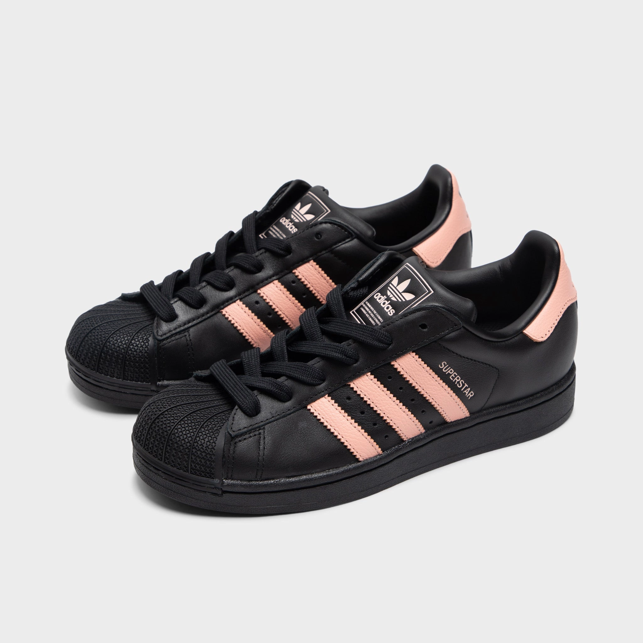 adidas Women's Superstar II Core Black / Glow Pink All   Terrain slim fit