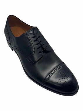 Bally Brooking 6301284 Men's Black Calf Plain Leather Oxford Shoes Smooth Form Clean Looker