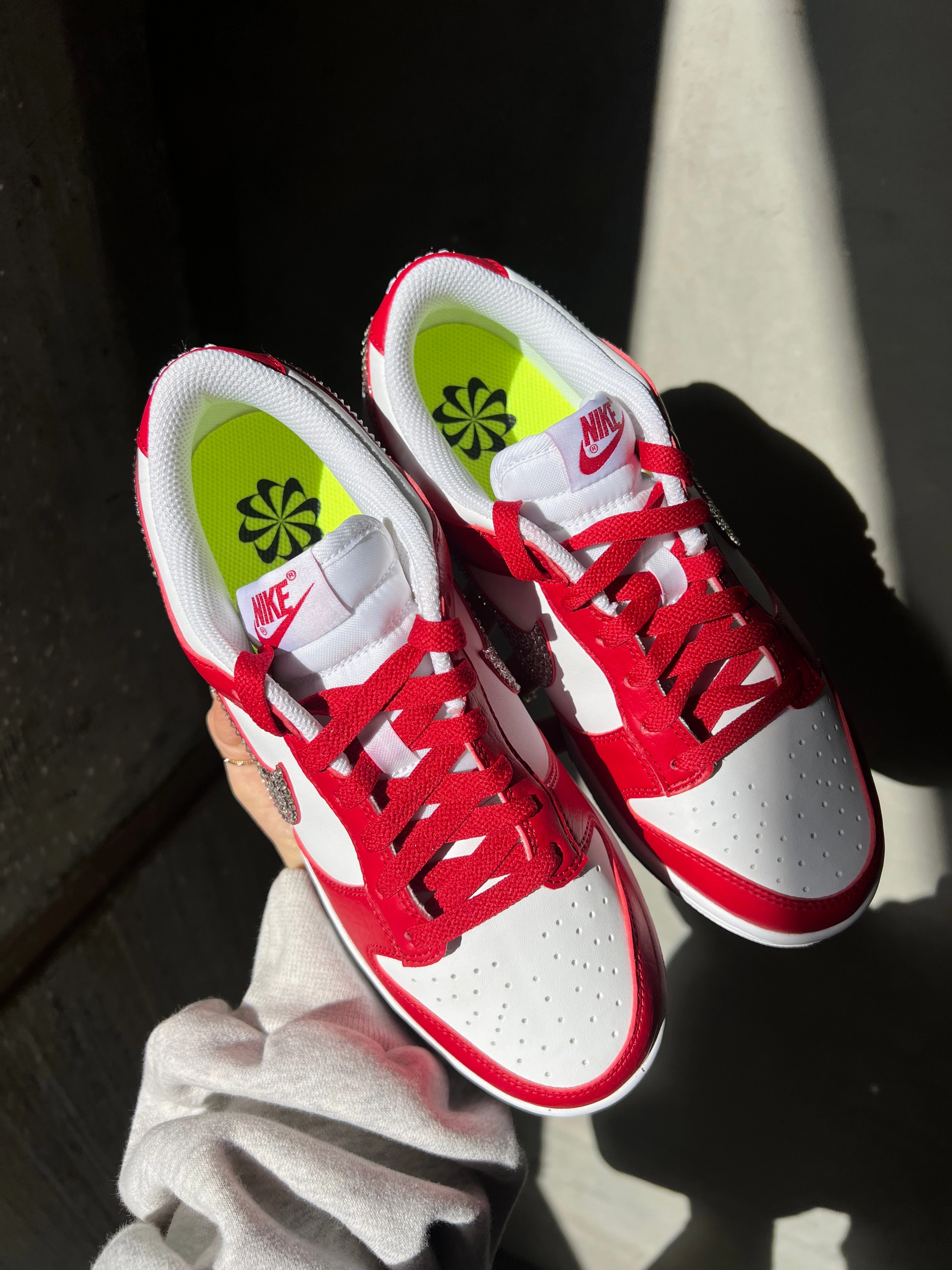Rare Red Swarovski Womens Nike Dunk Shoes Americana Non Marking Outdoor