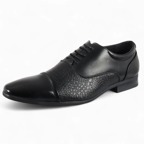 Men's Black Classic Lace-Up Brogue Formal Shoes Comfort Fit Versatile User Everyday Durability