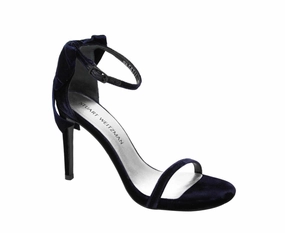 Stuart Weitzman Women's Velvet Ankle Strap Mybow Sandal Comfy Walk Stylish Vibe