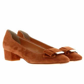 Ferragamo Vara Women's Pumps Brown Power Spark