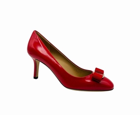 Sleek Appeal Salvatore Ferragamo Women's  Leather Bow Heel Pump