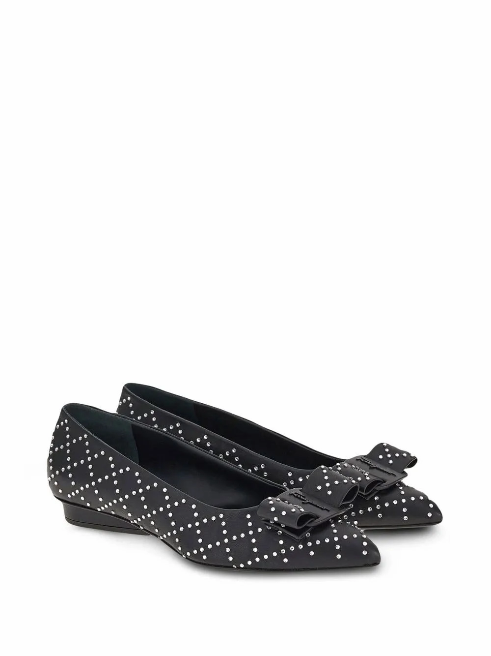 Classic Dress Shoes Comfortable Wear Ferragamo Viva Rhinestone-Embellished Ballet Flats
