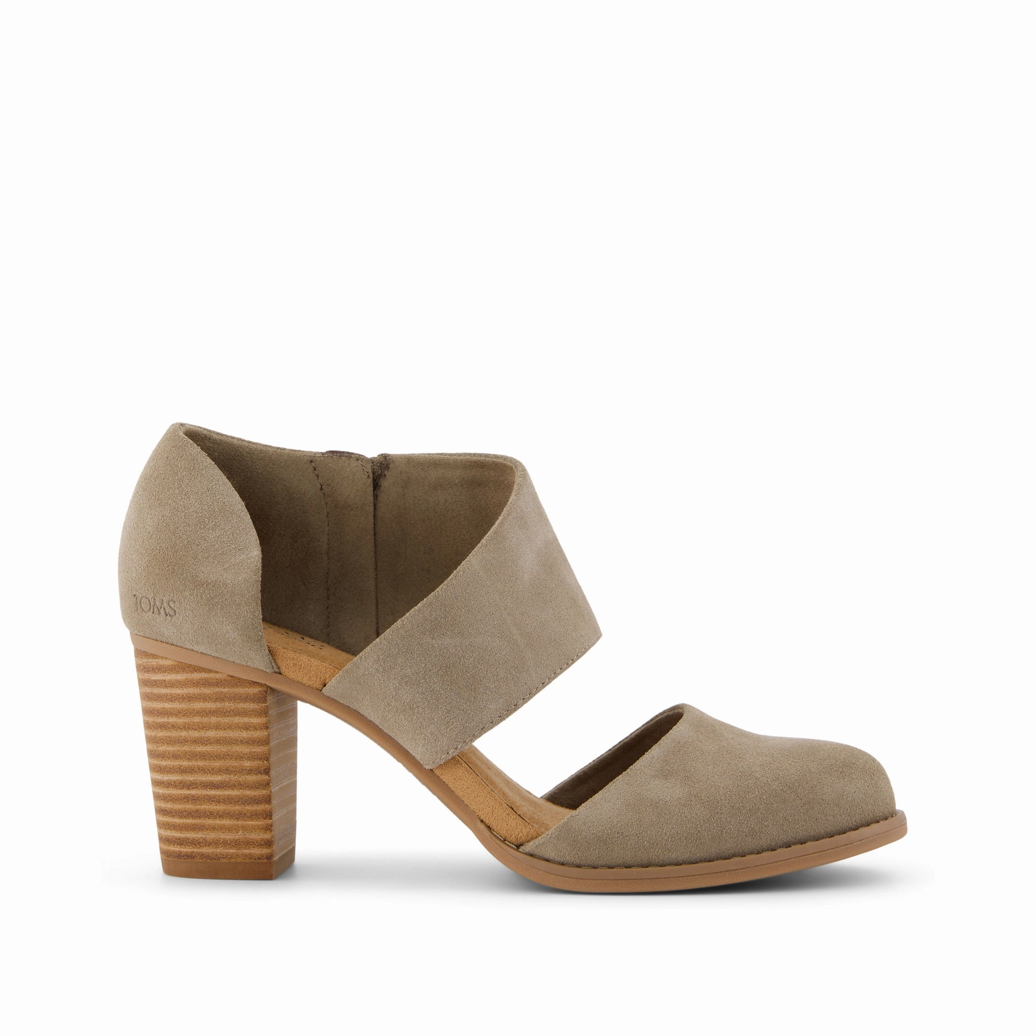 Milan Taupe Suede Closed Toe Heel Party Ready