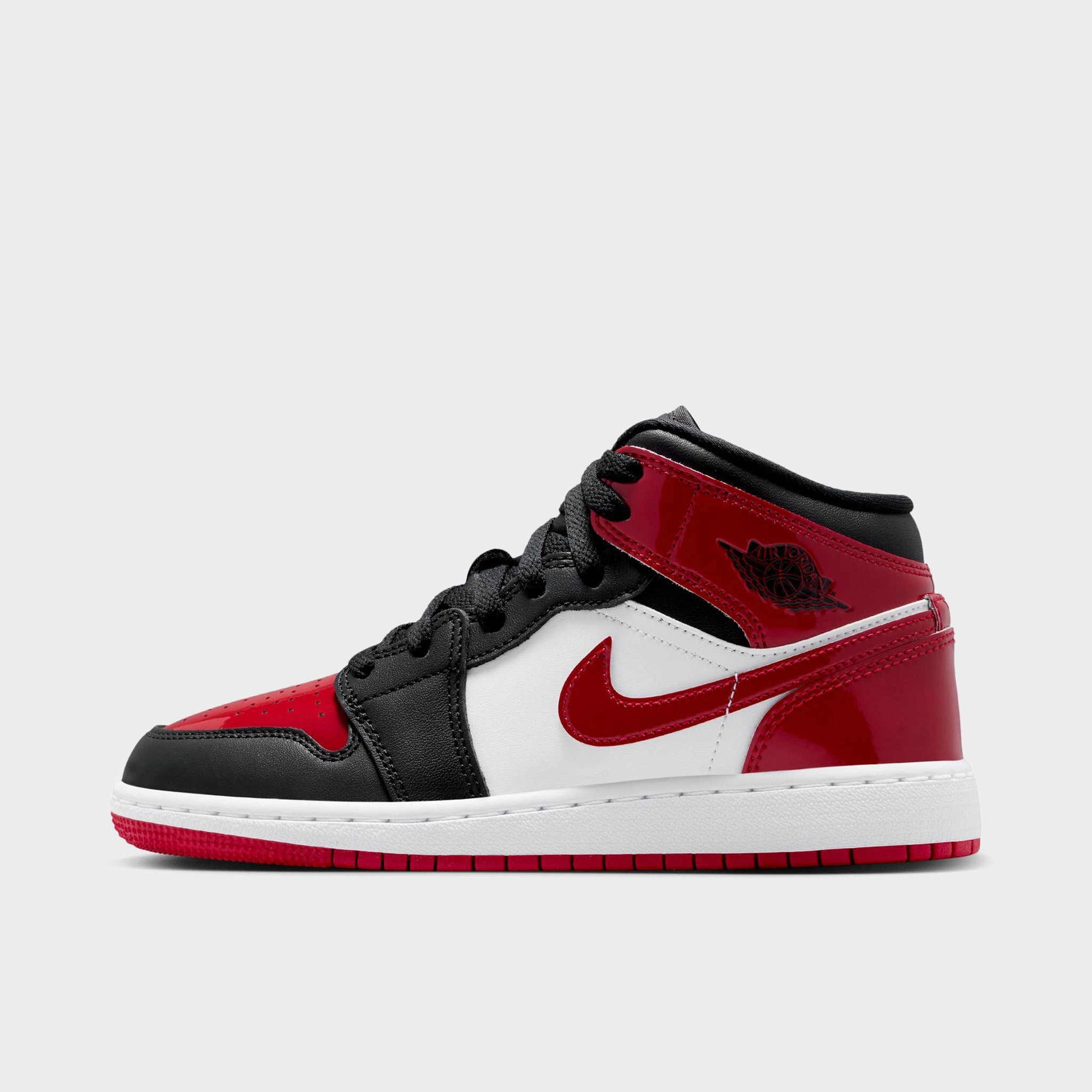 Flexible Forefoot Flexure Jordan 1 Mid SE GS Black / Varsity Red - White