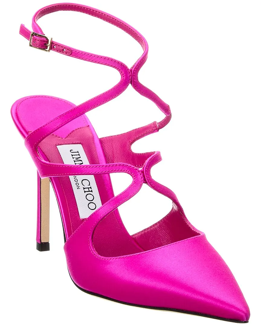 Jimmy Choo Azia 95 Satin Pump Sharp Silhouette Wedding Look