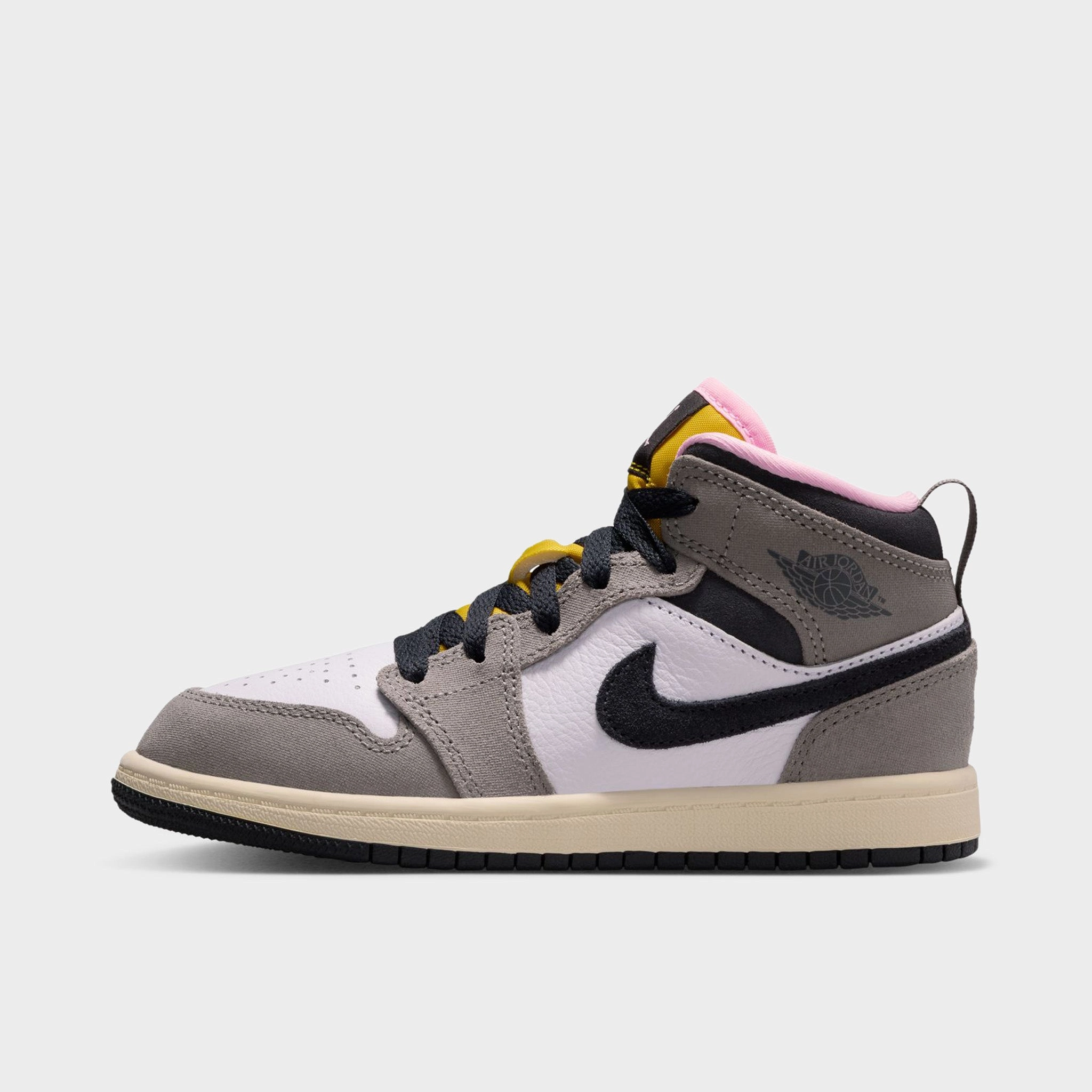 Impact Absorbing Polymer Airflow Ventilation System Jordan 1 Mid SE PS White / Oil Grey - Cave Stone
