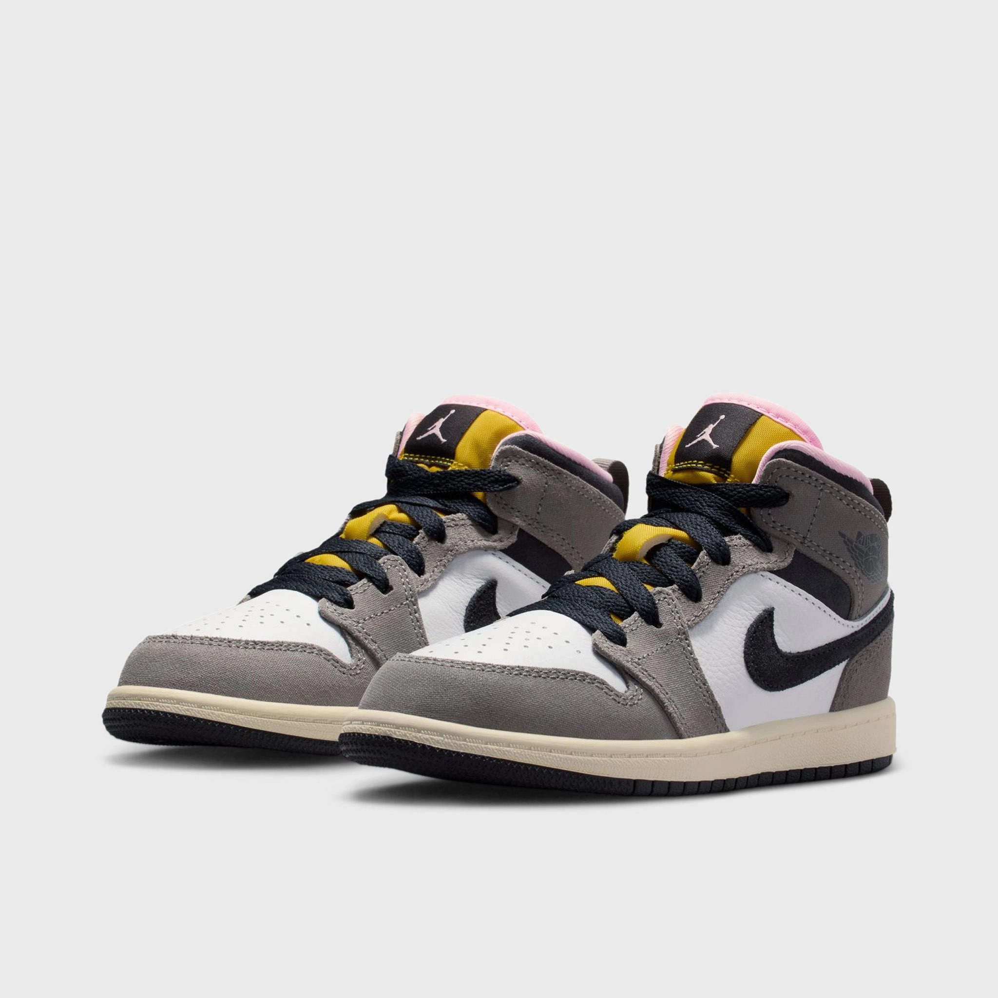 Jordan 1 Mid SE PS White / Oil Grey - Cave Stone High Rebound Foam Core Foot Balance Zone