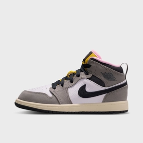 Impact Absorbing Polymer Airflow Ventilation System Jordan 1 Mid SE PS White / Oil Grey - Cave Stone