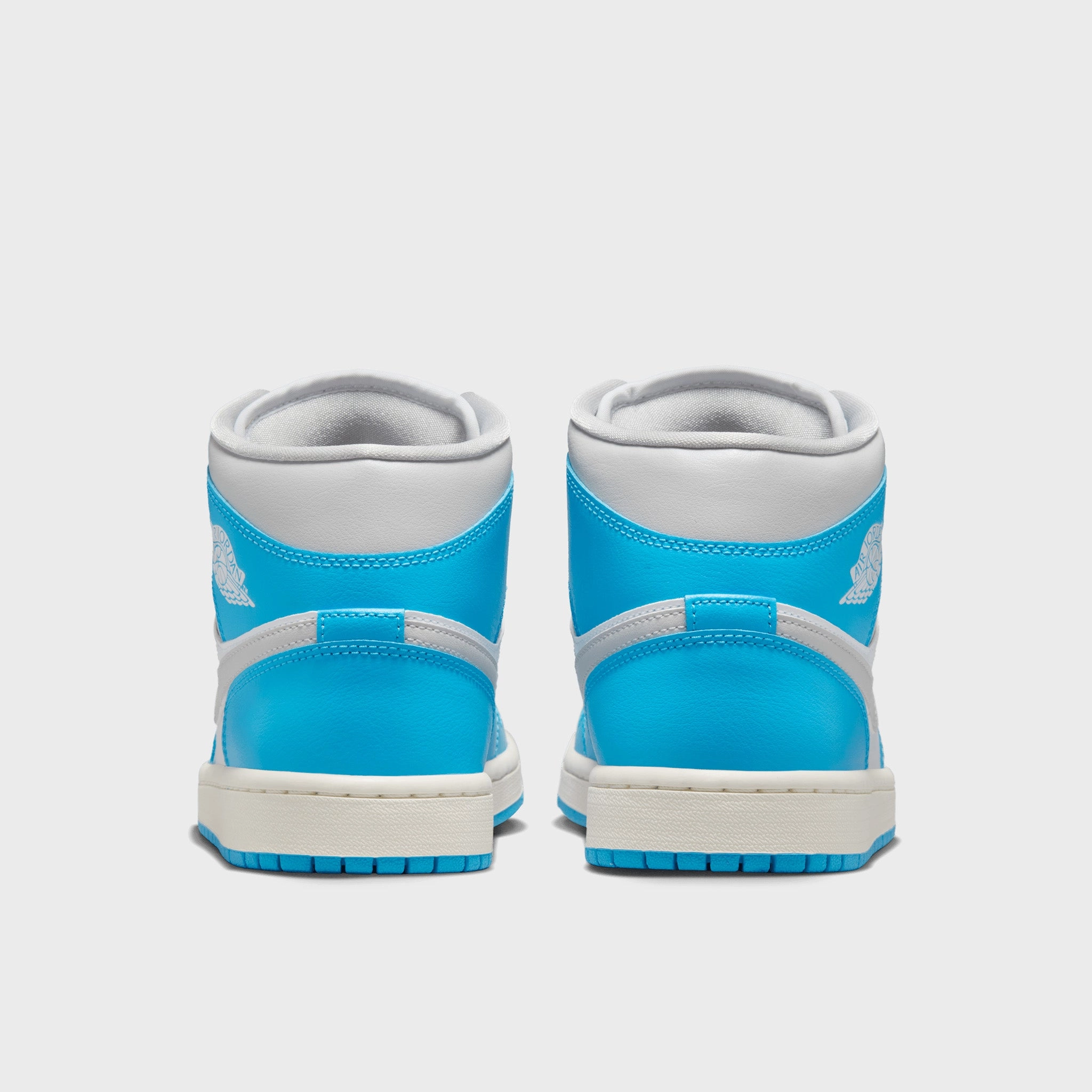 Micro Grip Traction Jordan Women's 1 Mid Dark Powder Blue / Neutral Grey - White