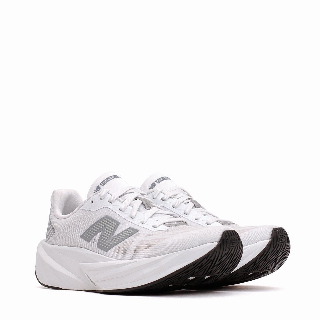 New Balance Women FuelCell Rebel v5 White Silver WFCXLM5 mid - top height