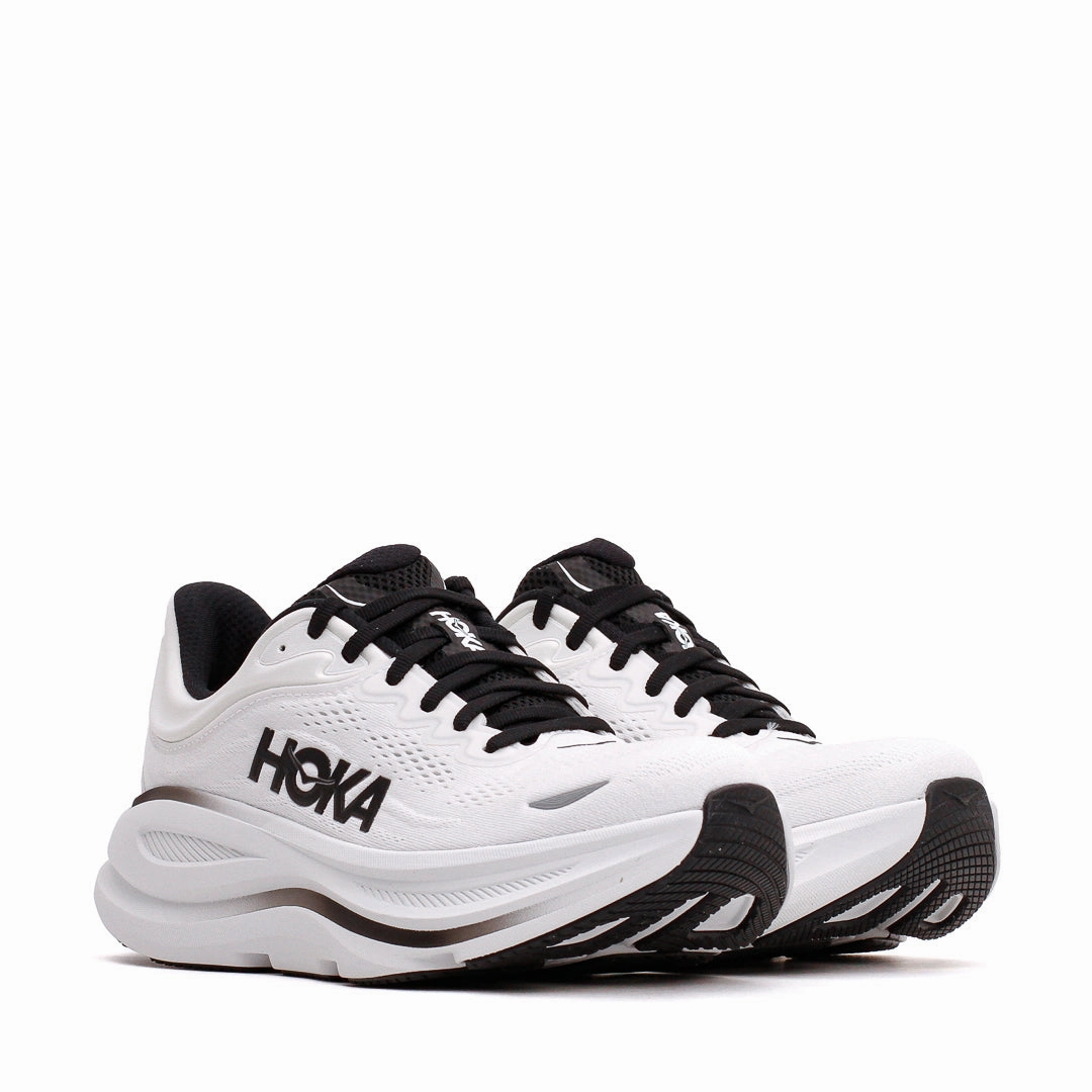 Hoka One One Men Bondi 9 White Black 1162011-WBLC hill running shoes anti - static - feature shoes
