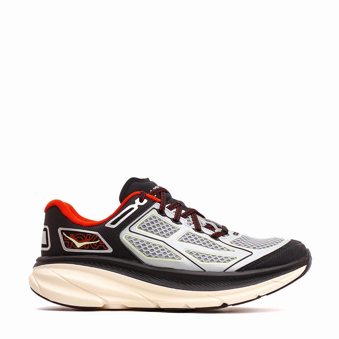 Hoka One One Unisex Clifton One9 Habanero Black 1155370-HBN running on gravel shoes