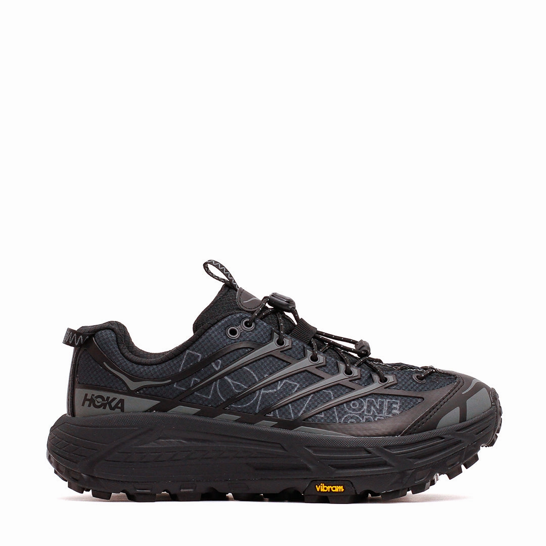 track running footwear Hoka One One Unisex Mafate Three2 Wordmark Black Outer Orbit 1175490-BCKT