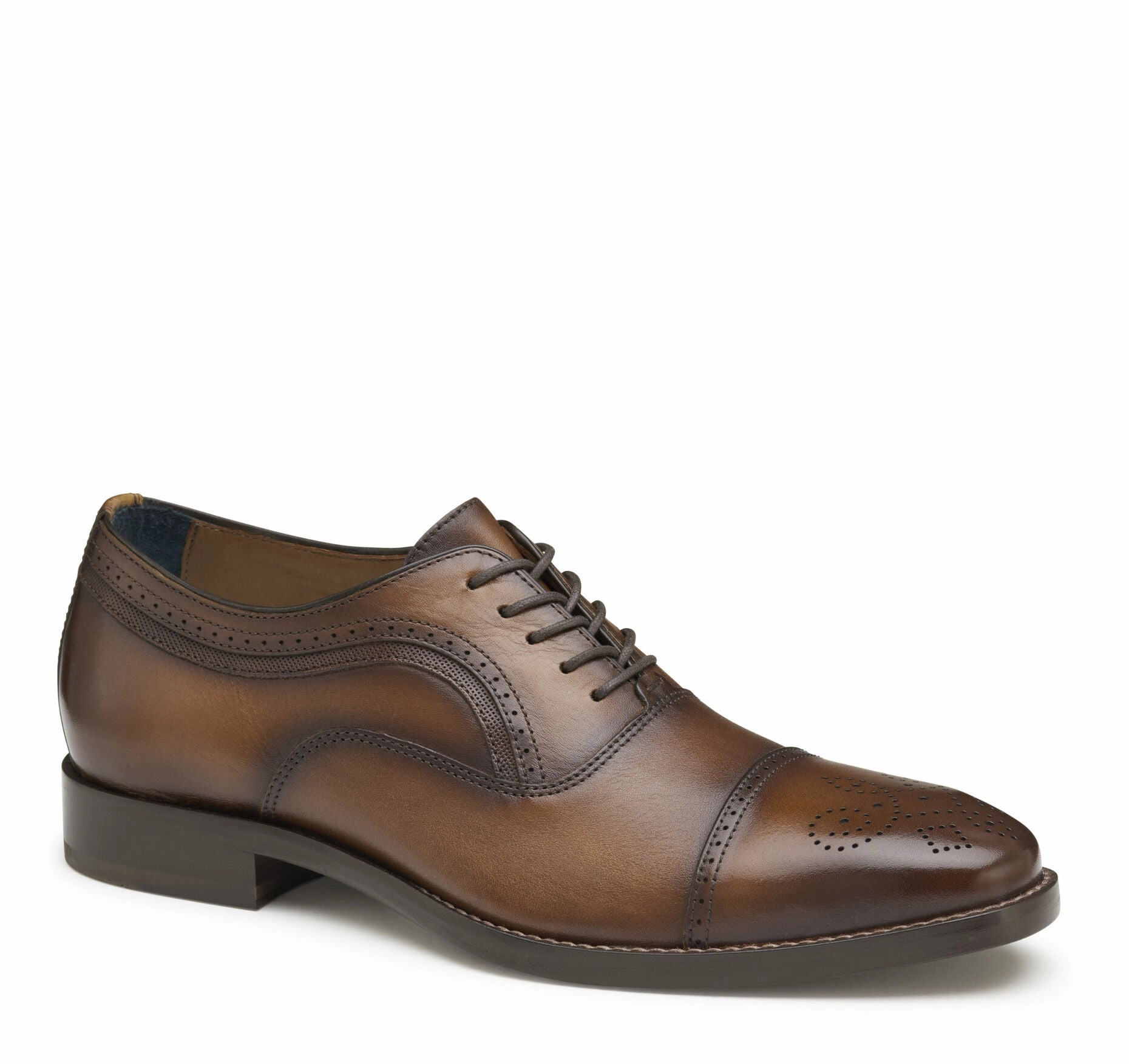 Johnston & Murphy Men's Danridge Cap Toe Lace-Up Dress Shoe Tailored Silhouette Workday Essential Comfort Fit Formal Gathering
