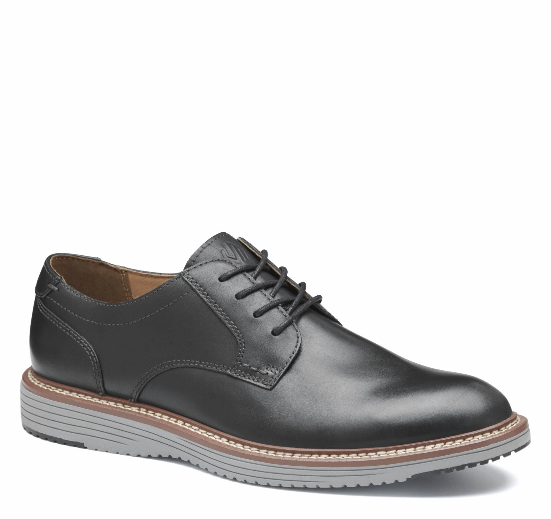 Johnston & Murphy Men's Hodges Leather Plain Toe Lace-up Shoe Steady Fit Tailored Silhouette Workday Essential