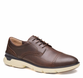 Johnston & Murphy Men's XC4 Trevor Cap Toe Lace Up Oxford Shoe Classic Business Polished Brown Oxfords