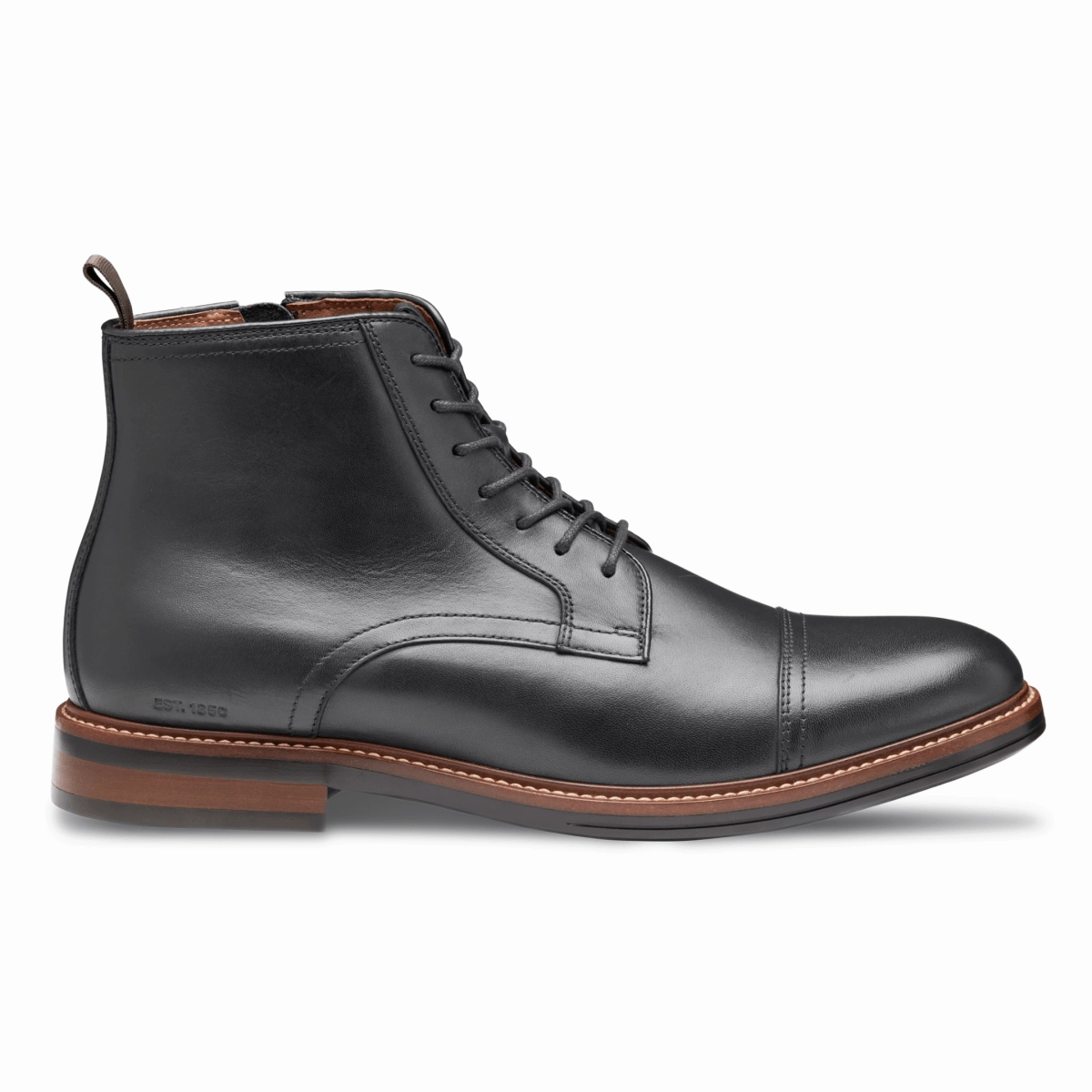 Johnston & Murphy Men's XC  Durham Cap Toe Black Full Grain Leather Waterproof All-Purpose