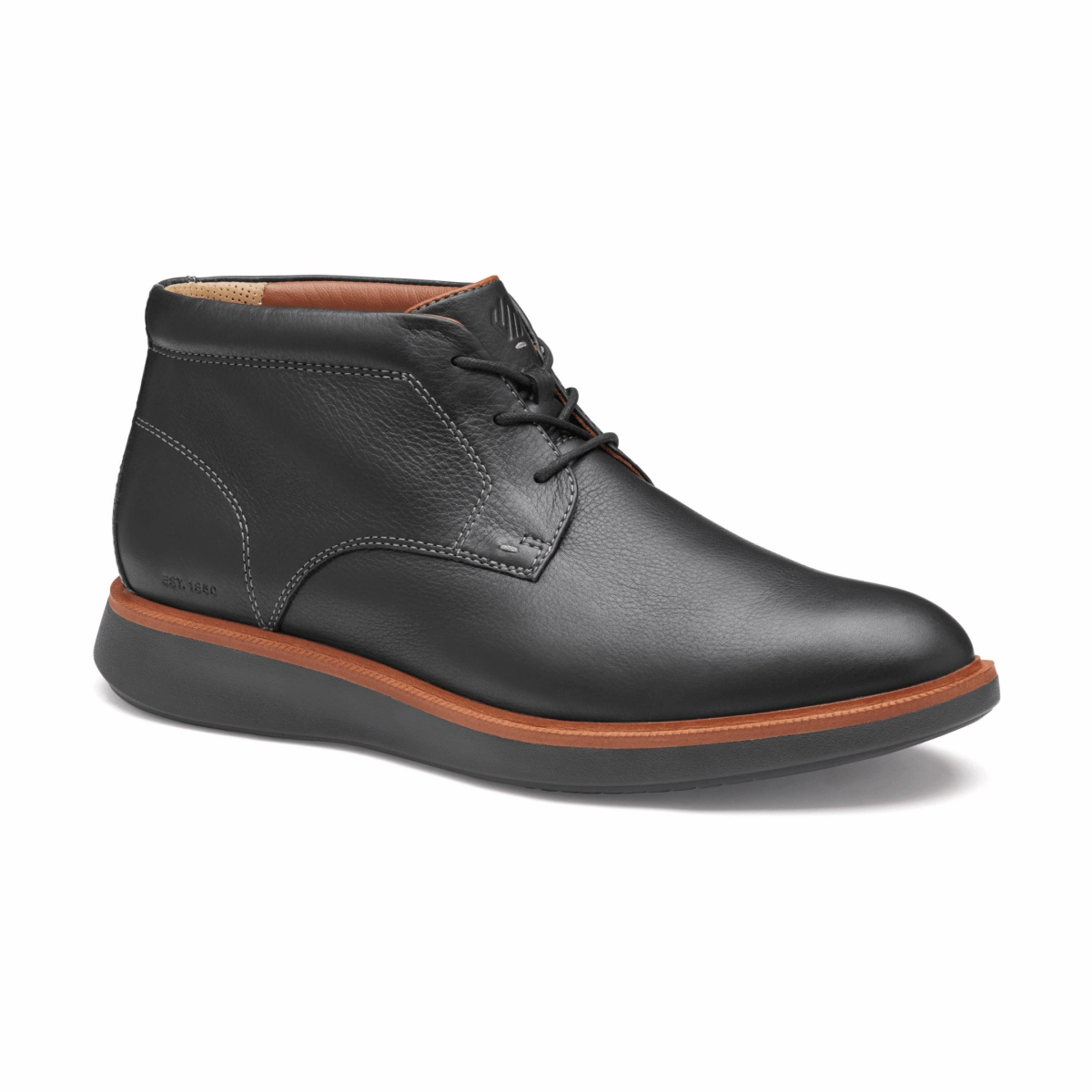 High Quality Leather Johnston & Murphy Men's XC  Parker Chukka Black Full Grain Leather Waterproof