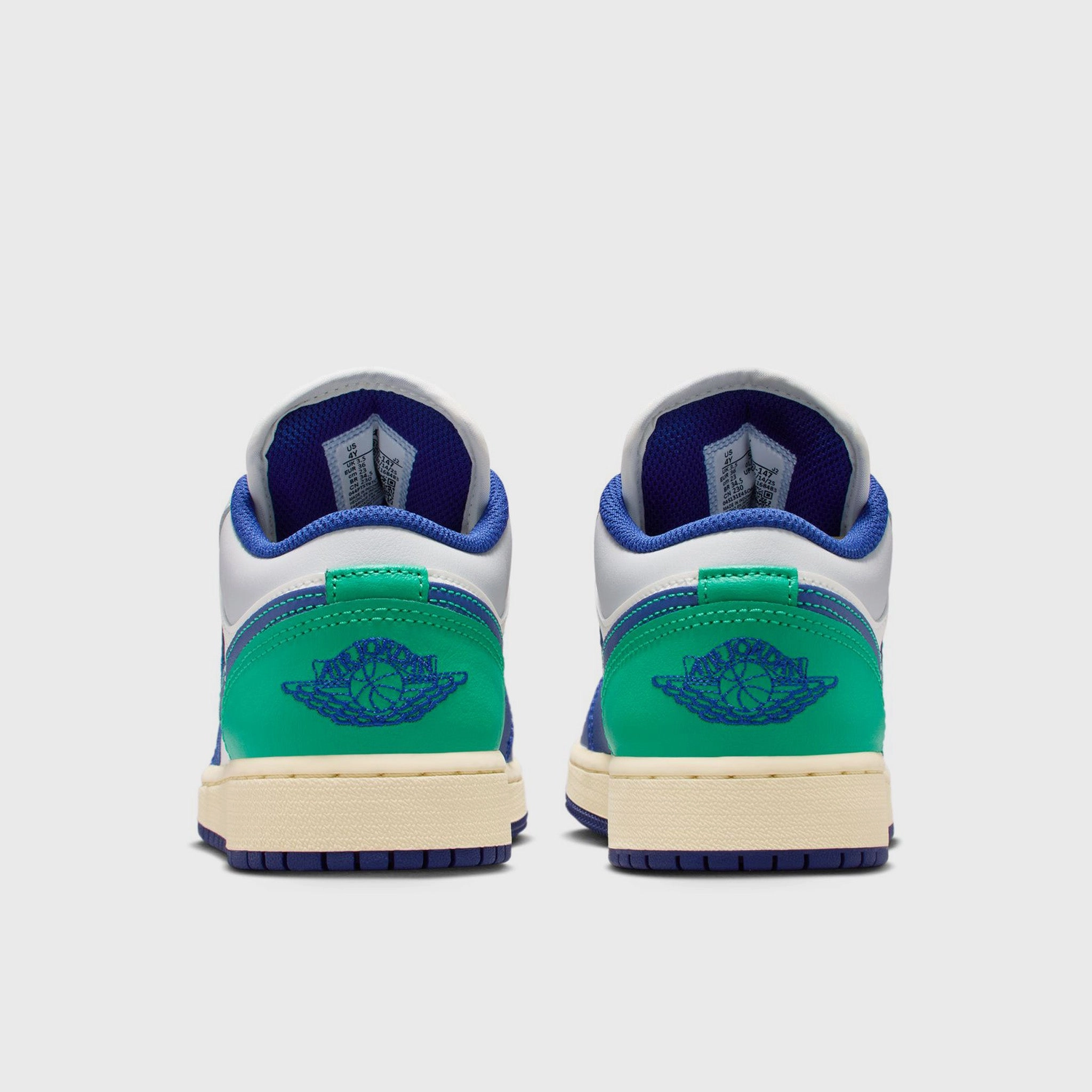 Jordan 1 Low GS Sail / Deep Royal Blue - Stadium Green Progressive Flex Grooves Torsional Stability Plate