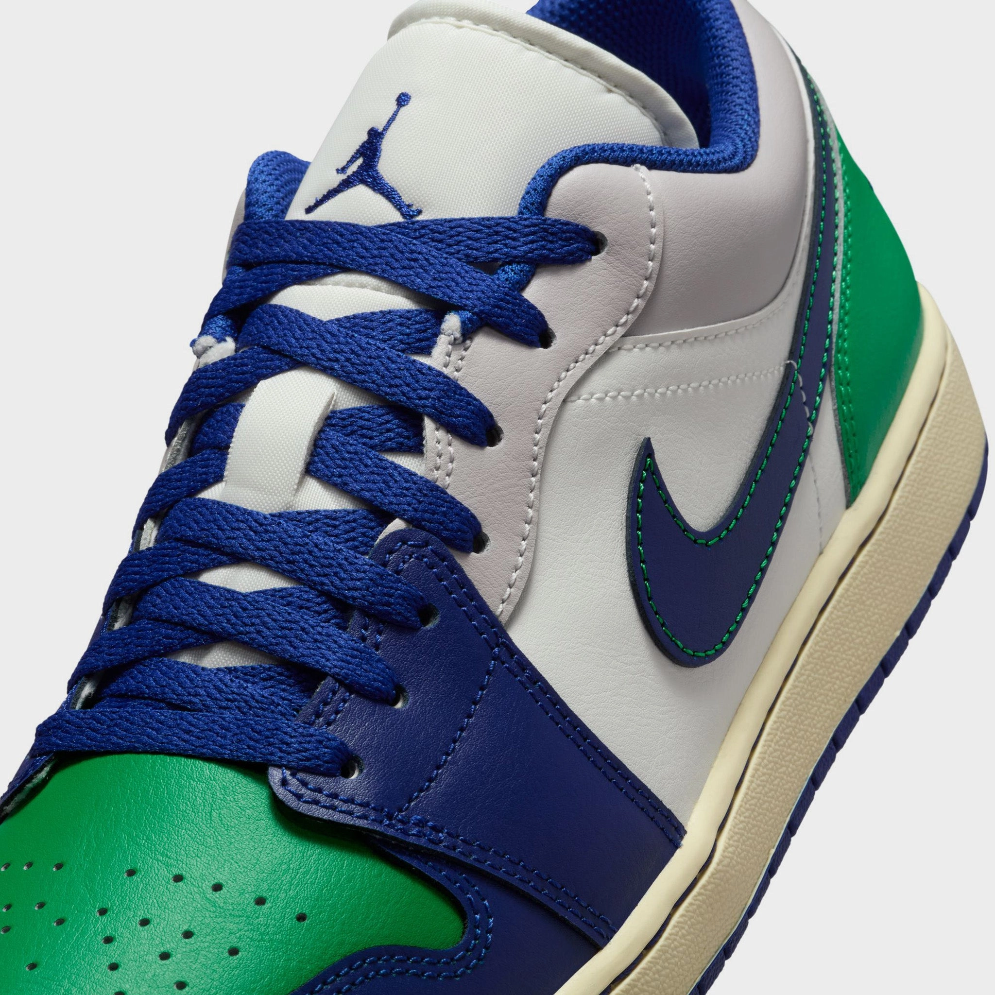 Sturdy Build Jordan 1 Low Sail / Deep Royal Blue - Stadium Green