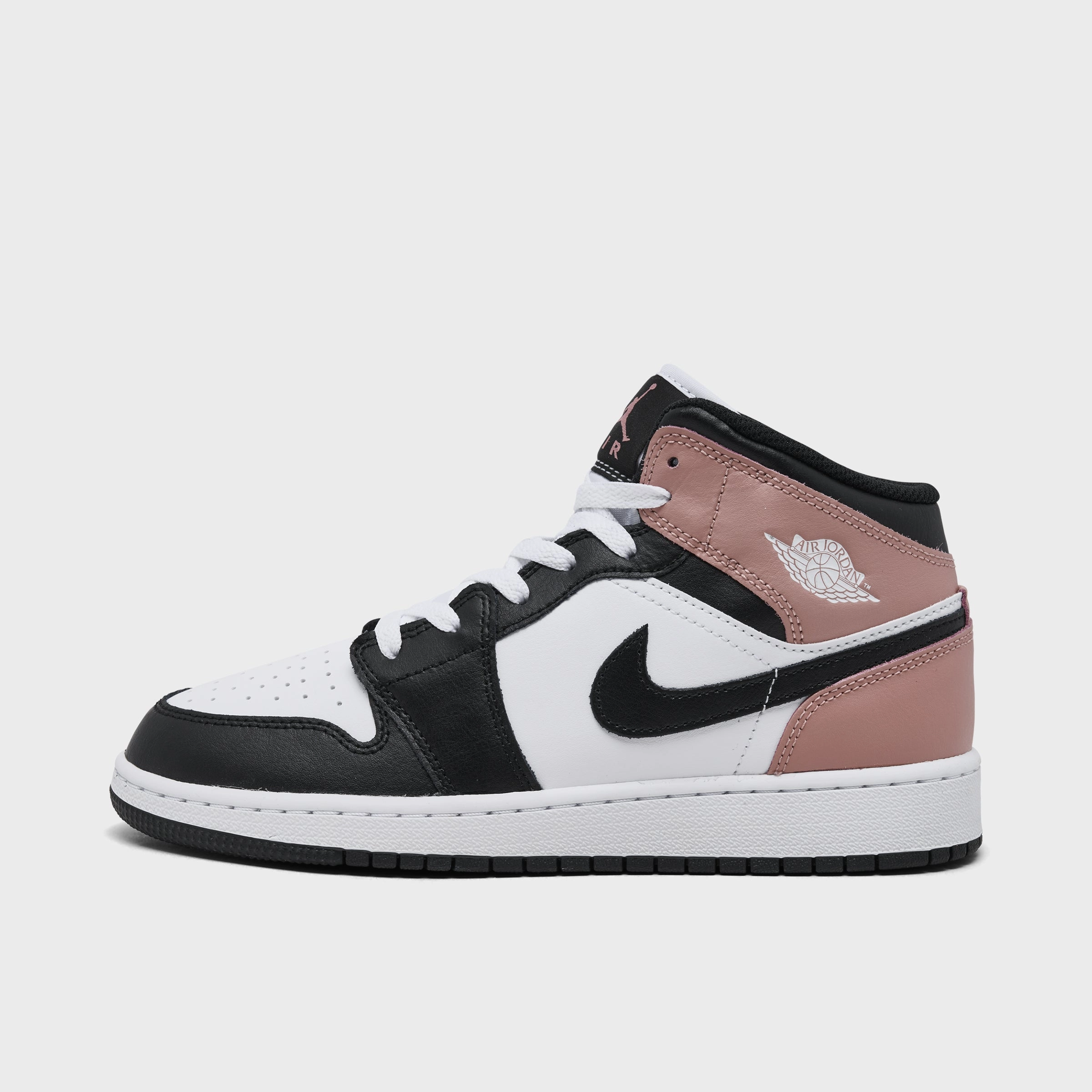 Foot Stability Jordan 1 Mid GS White / Black - Rust Pink
