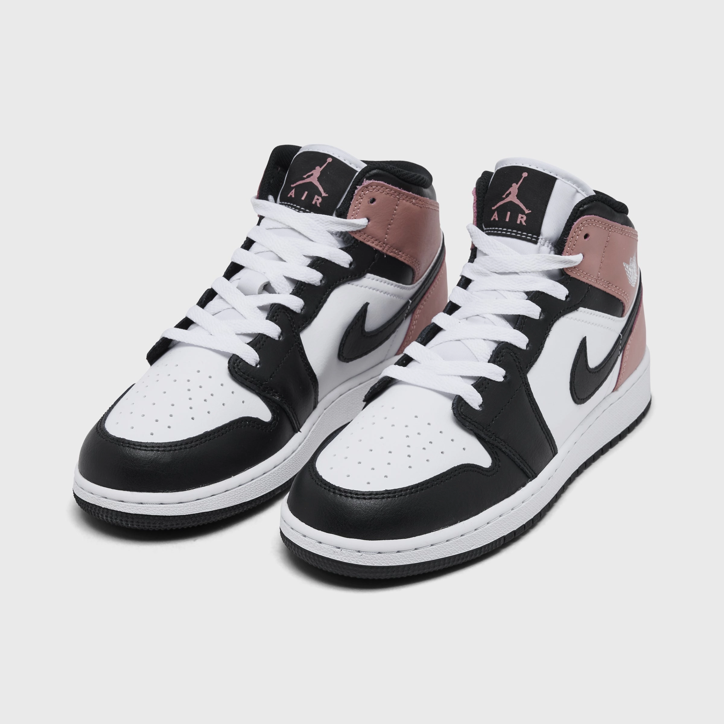 Vertical Jump Enhancement Light Dunk Jordan 1 Mid GS White / Black - Rust Pink