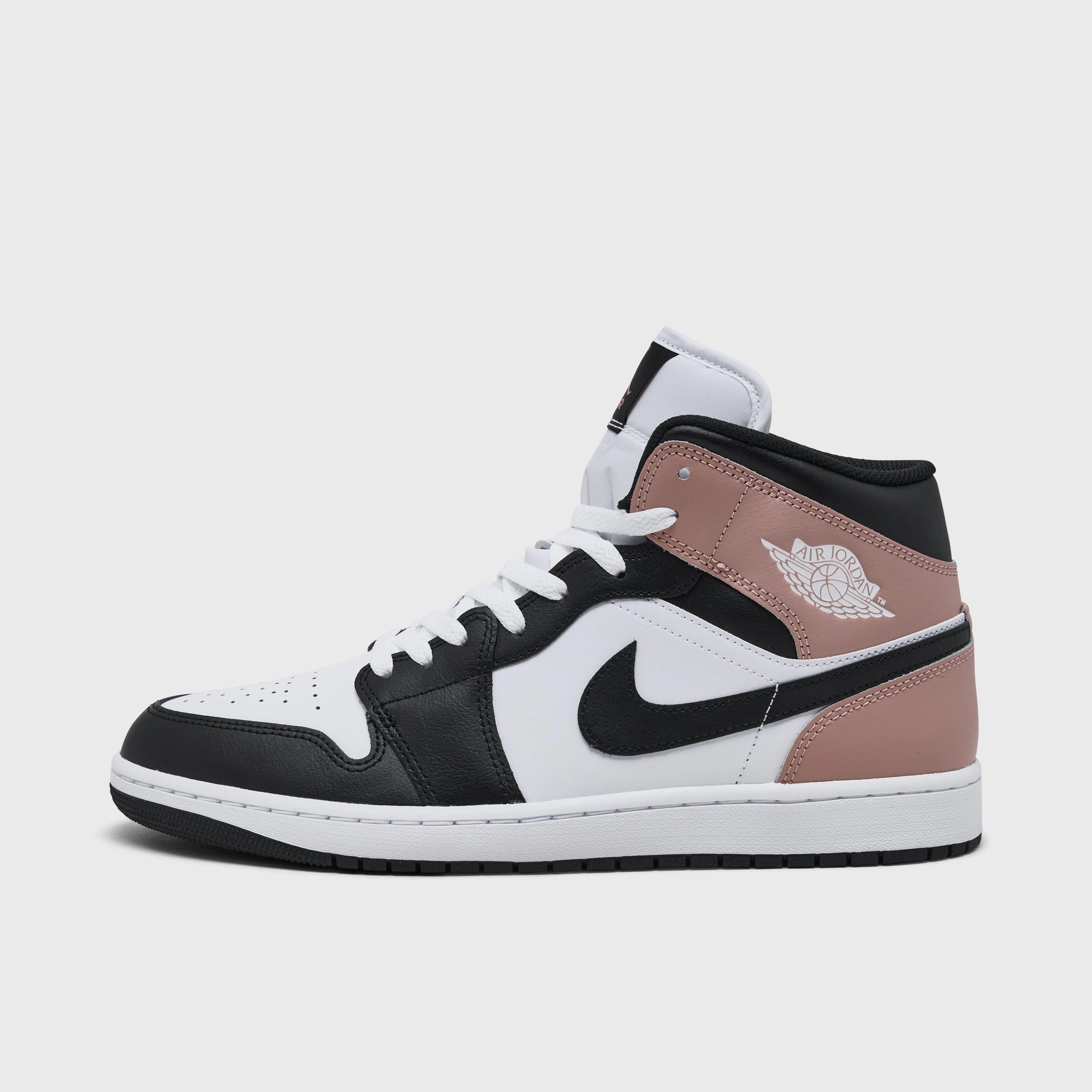Jordan 1 Mid White / Black - Rust Pink Vertical Leap Enhancement Durable Midsole