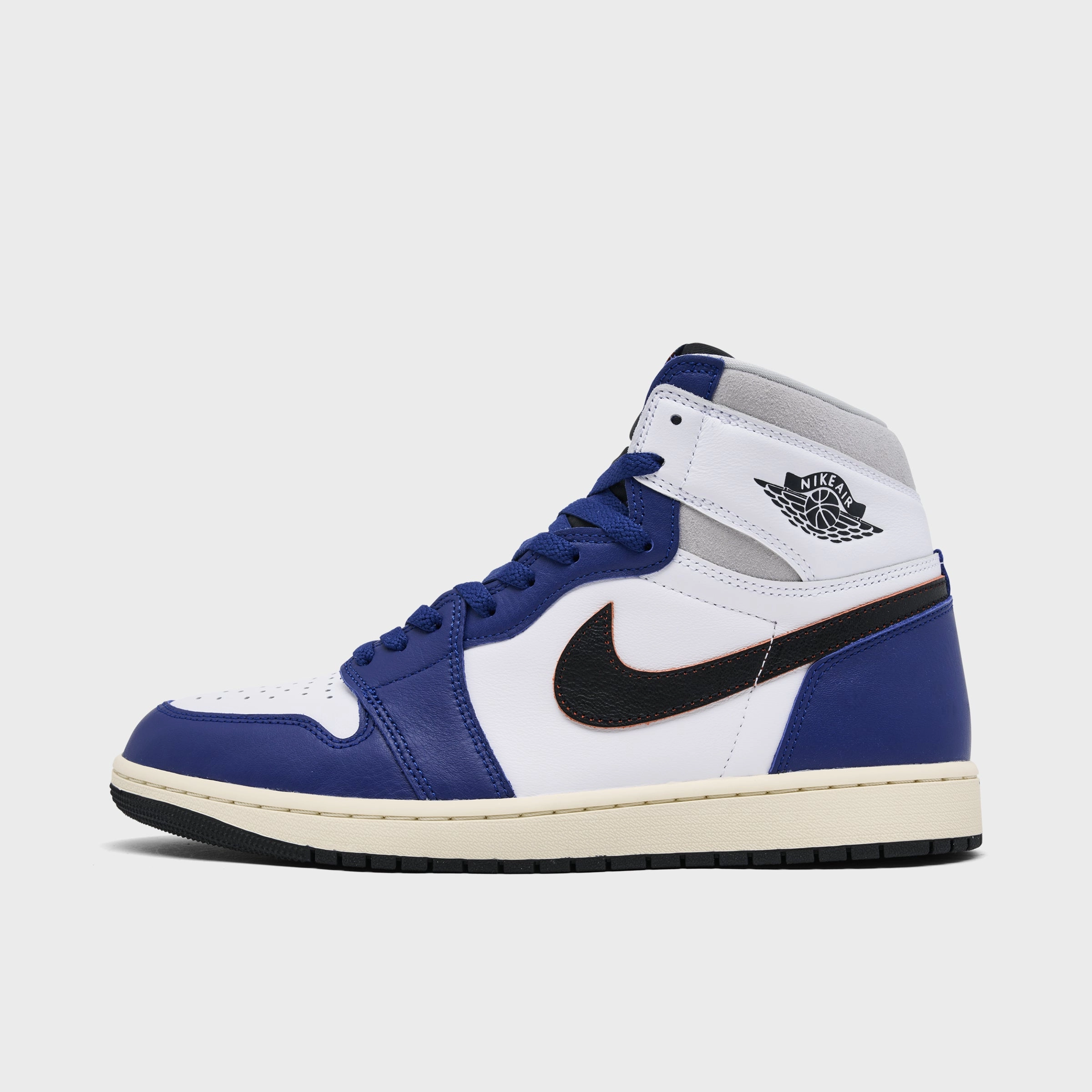 Jordan 1 Retro High OG White / Black / Neutral Grey - Deep Royal Blue Adaptive Impact Protection