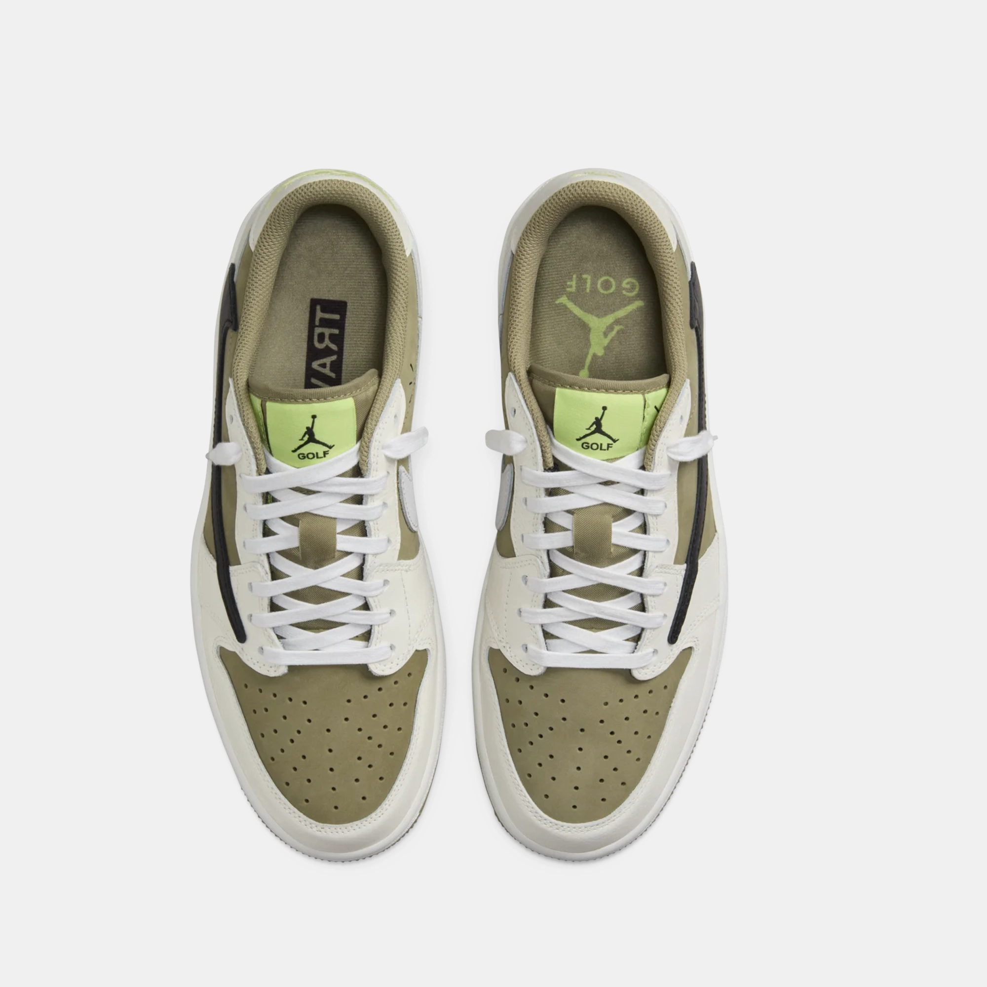 JORDAN 1 RETRO LOW GOLF TRAVIS SCOTT NEUTRAL OLIVE Flexible   strap