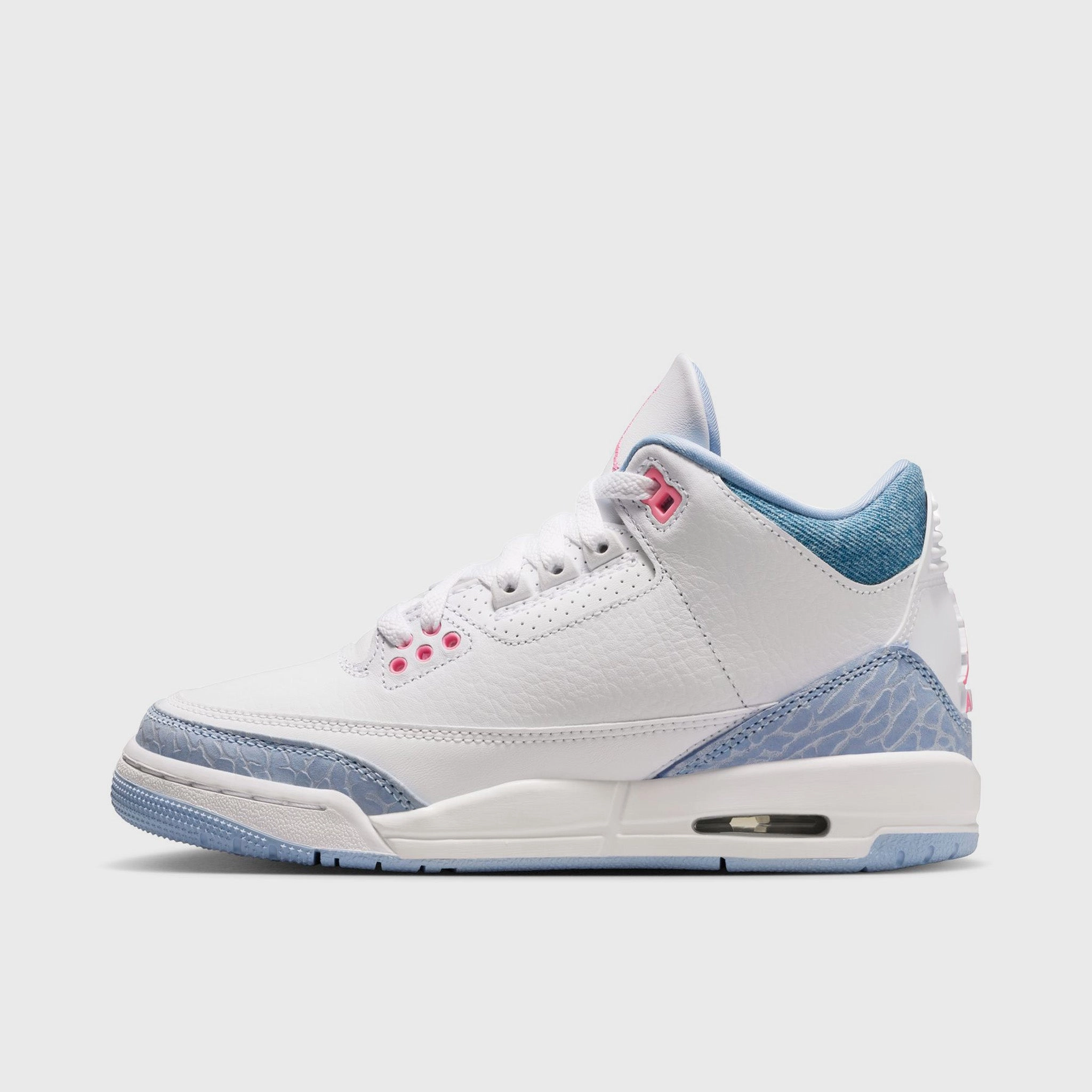 Active Impact Diffusion Zipper Design Jordan 3 Retro GS White / Pink Glow - Cobalt Bliss