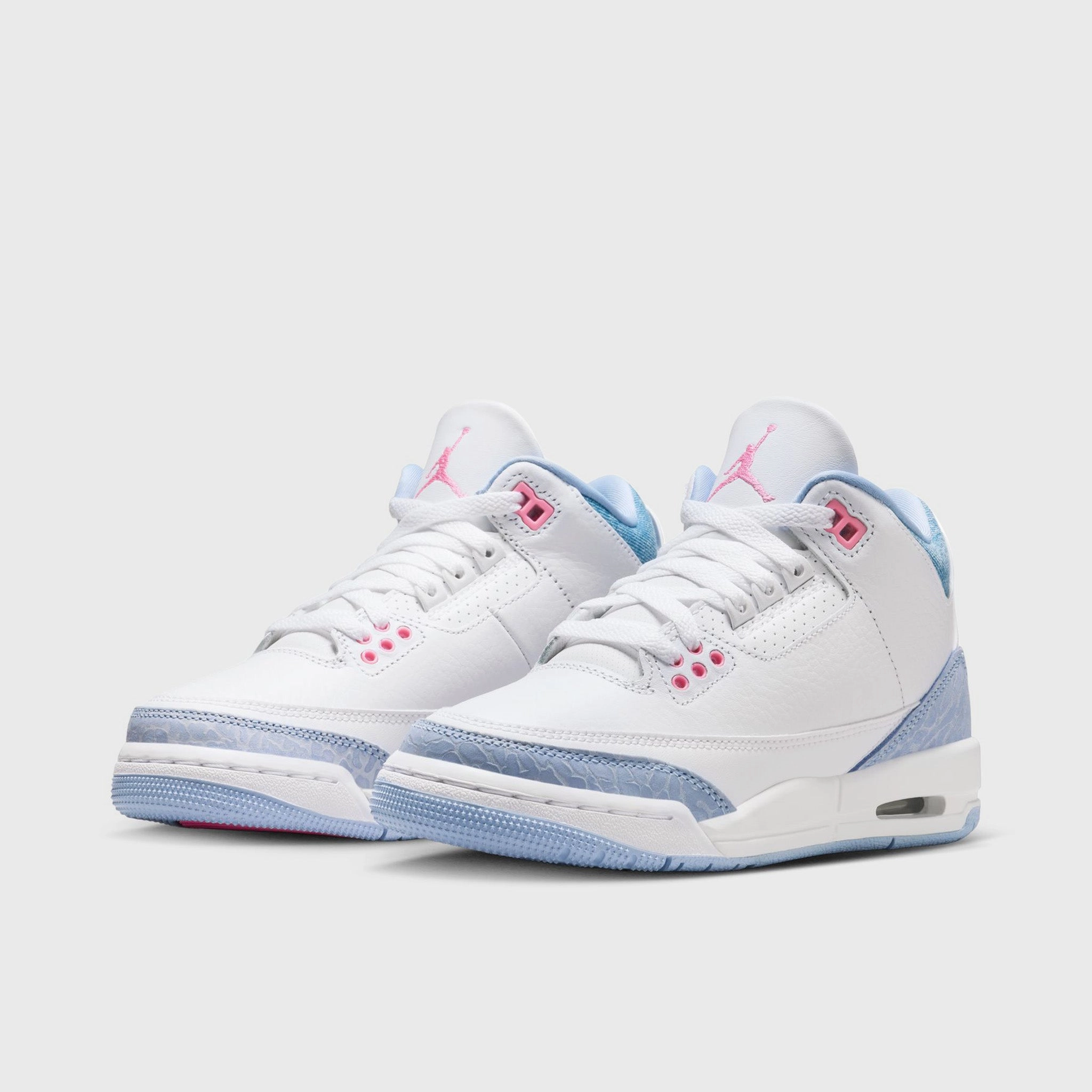 Jordan 3 Retro GS White / Pink Glow - Cobalt Bliss Hyper Elastic Material
