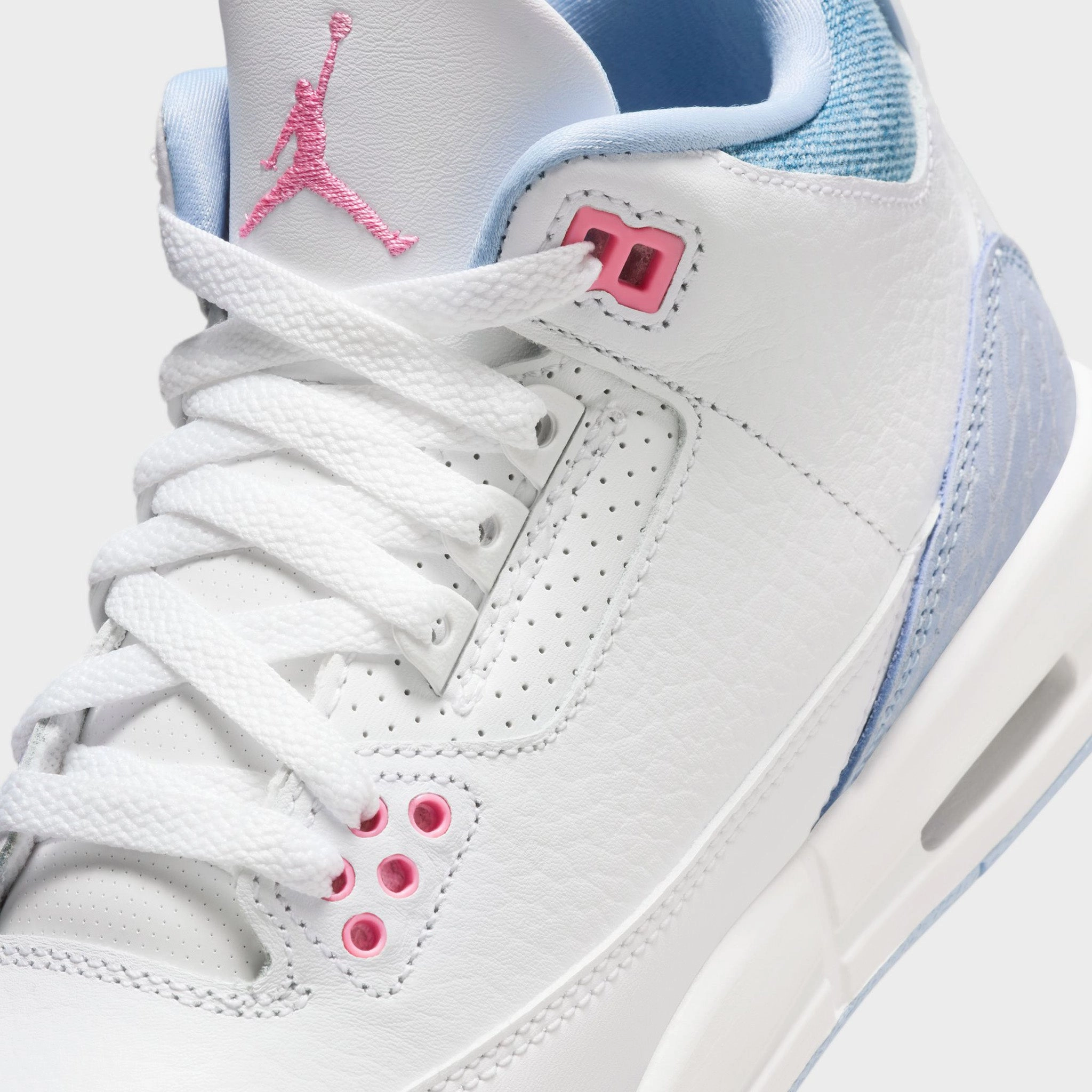Jordan 3 Retro GS White / Pink Glow - Cobalt Bliss Radial Traction