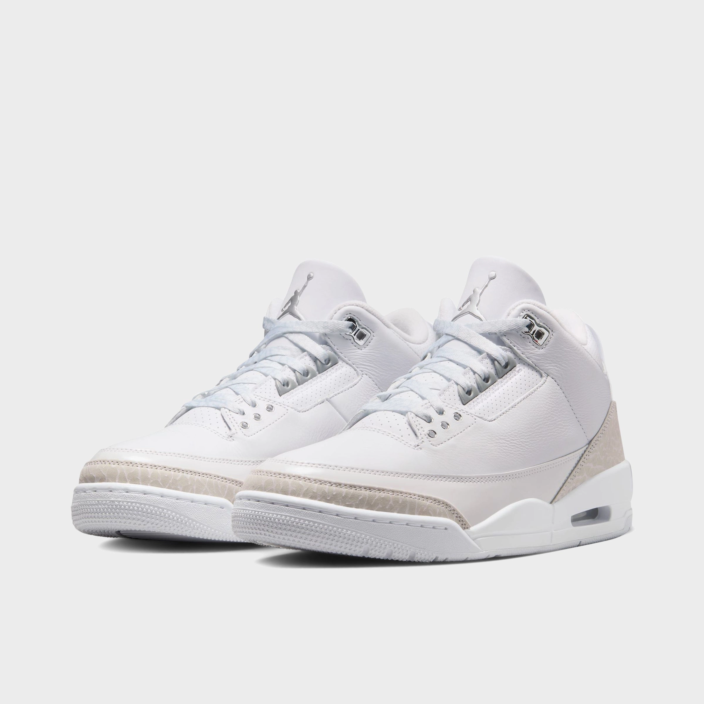 Non Slip Lace System Jordan 3 Retro White / Metallic Silver - White