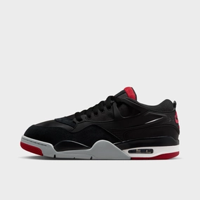 Jordan 4 RM Black / Varsity Red - Wolf Grey Lace Locking Anatomical Footbed Shape