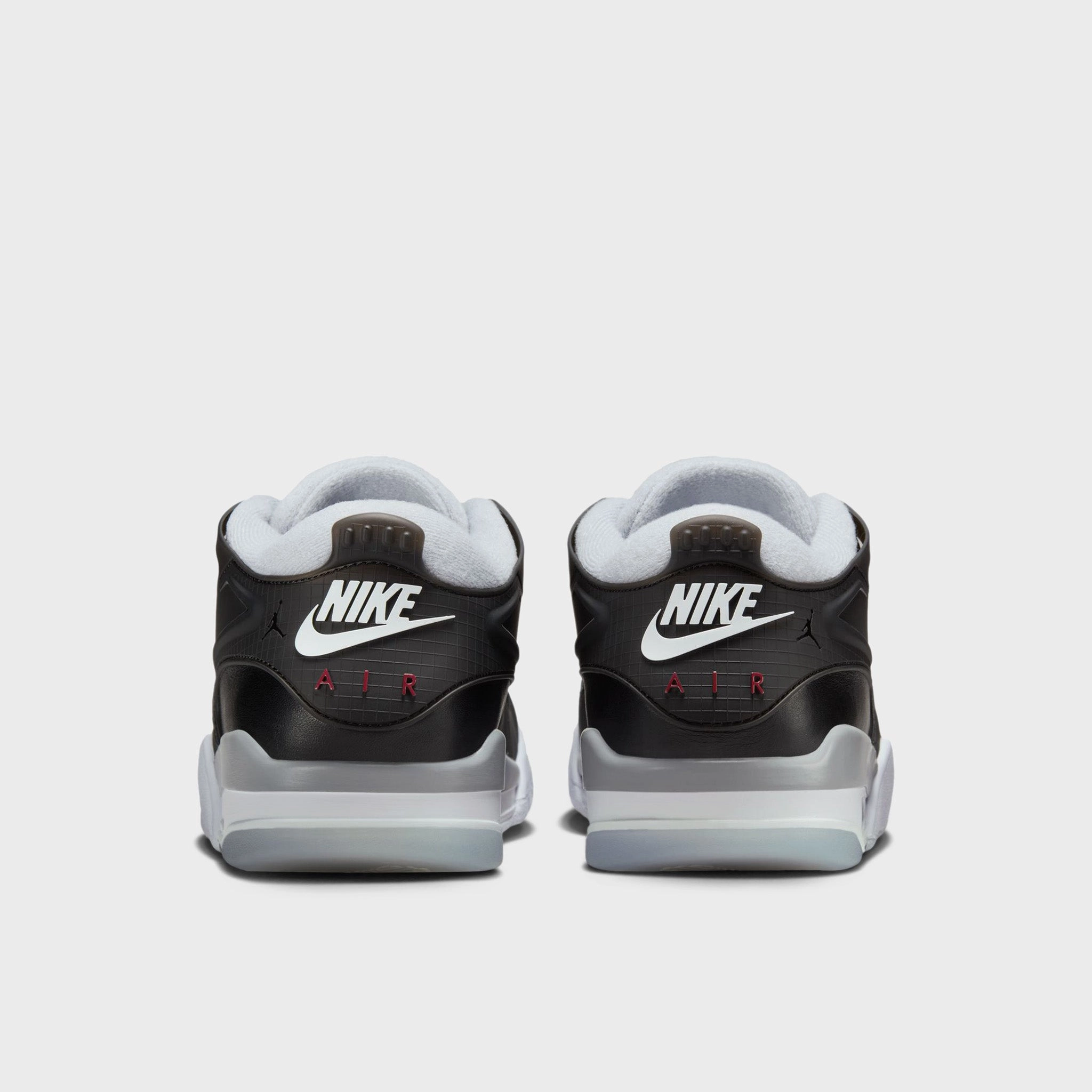 Jordan 4 RM PRM Black / Fire Red - Wolf Grey Breathable Perforation Zones Dynamic Fit Technology