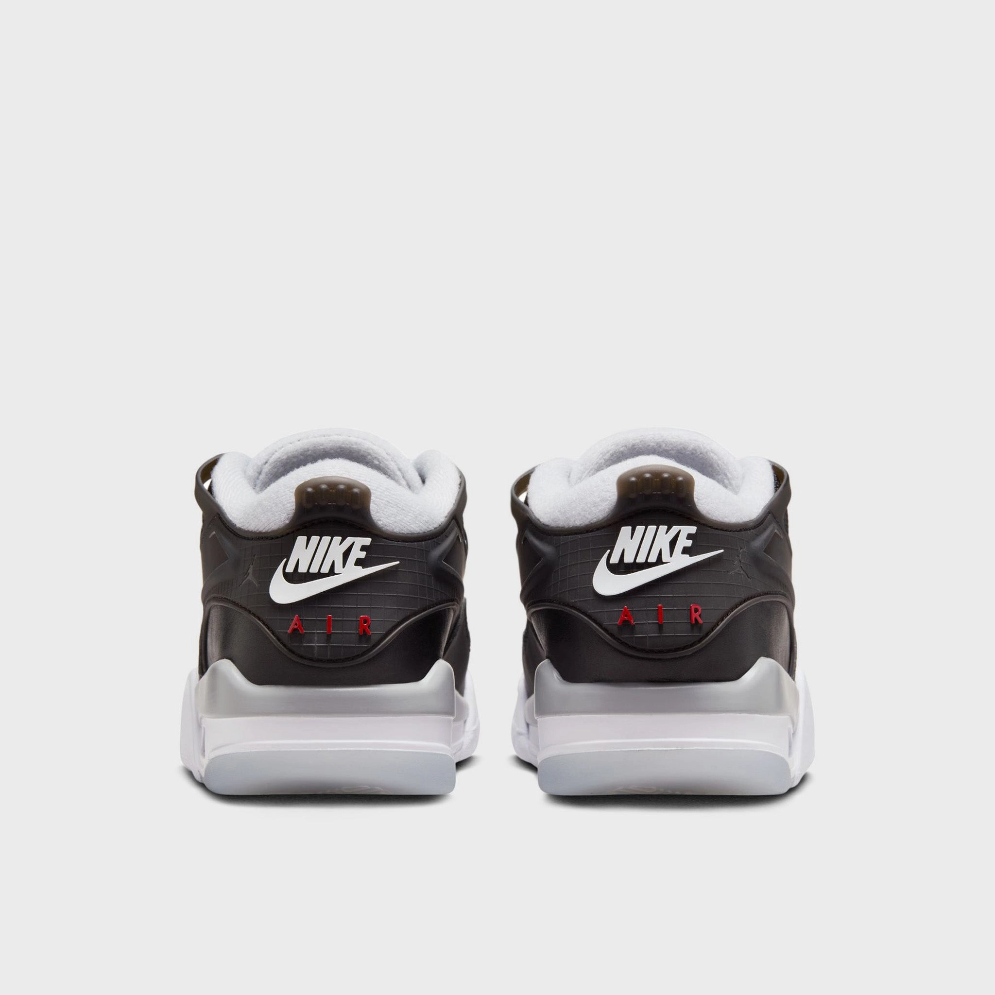 Bonded Synthetic Overlays Sporty Look Jordan 4RM PRM GS Black / Fire Red - Wolf Grey