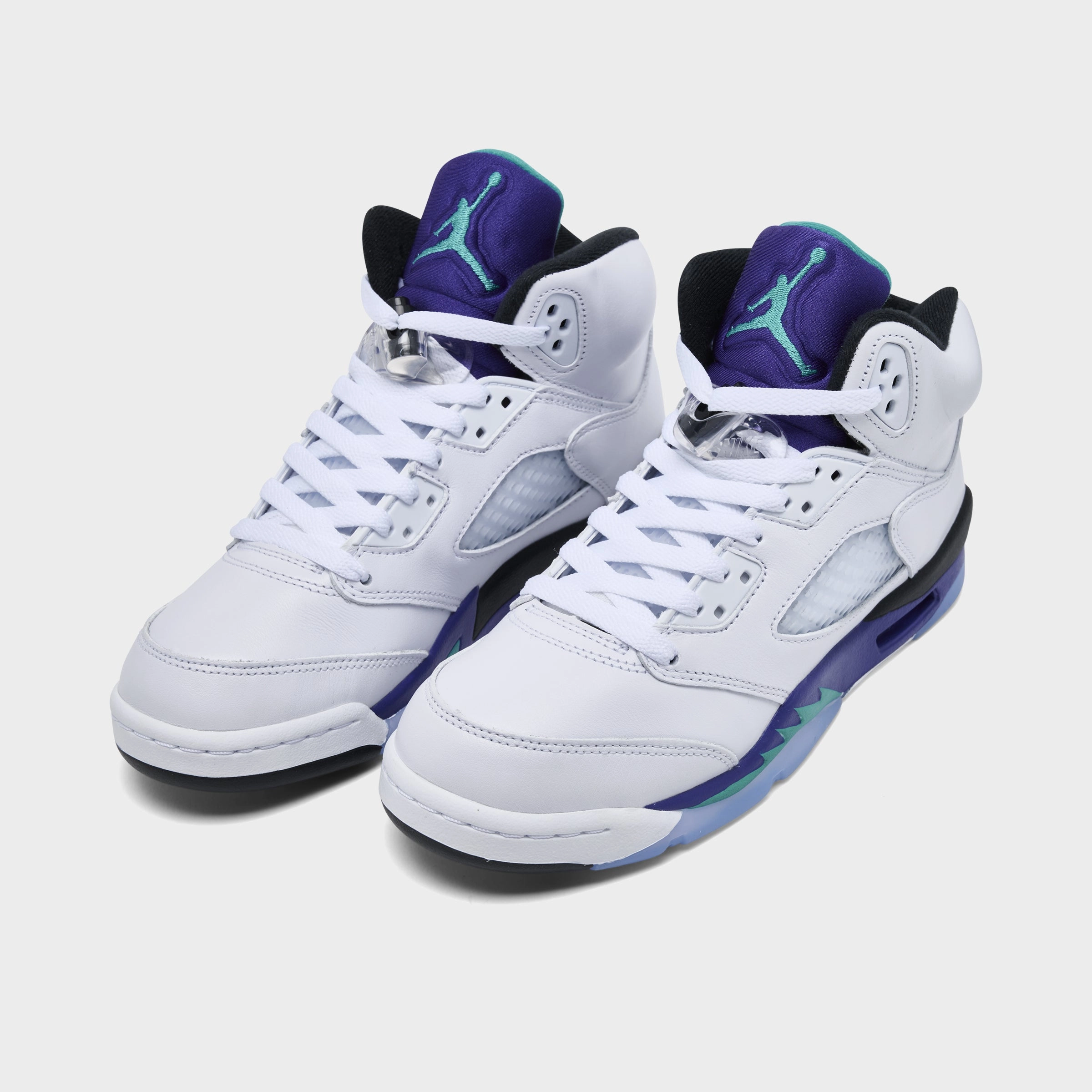 Jordan 5 Retro OG GS White / New Emerald - Grape Ice Lateral Guard