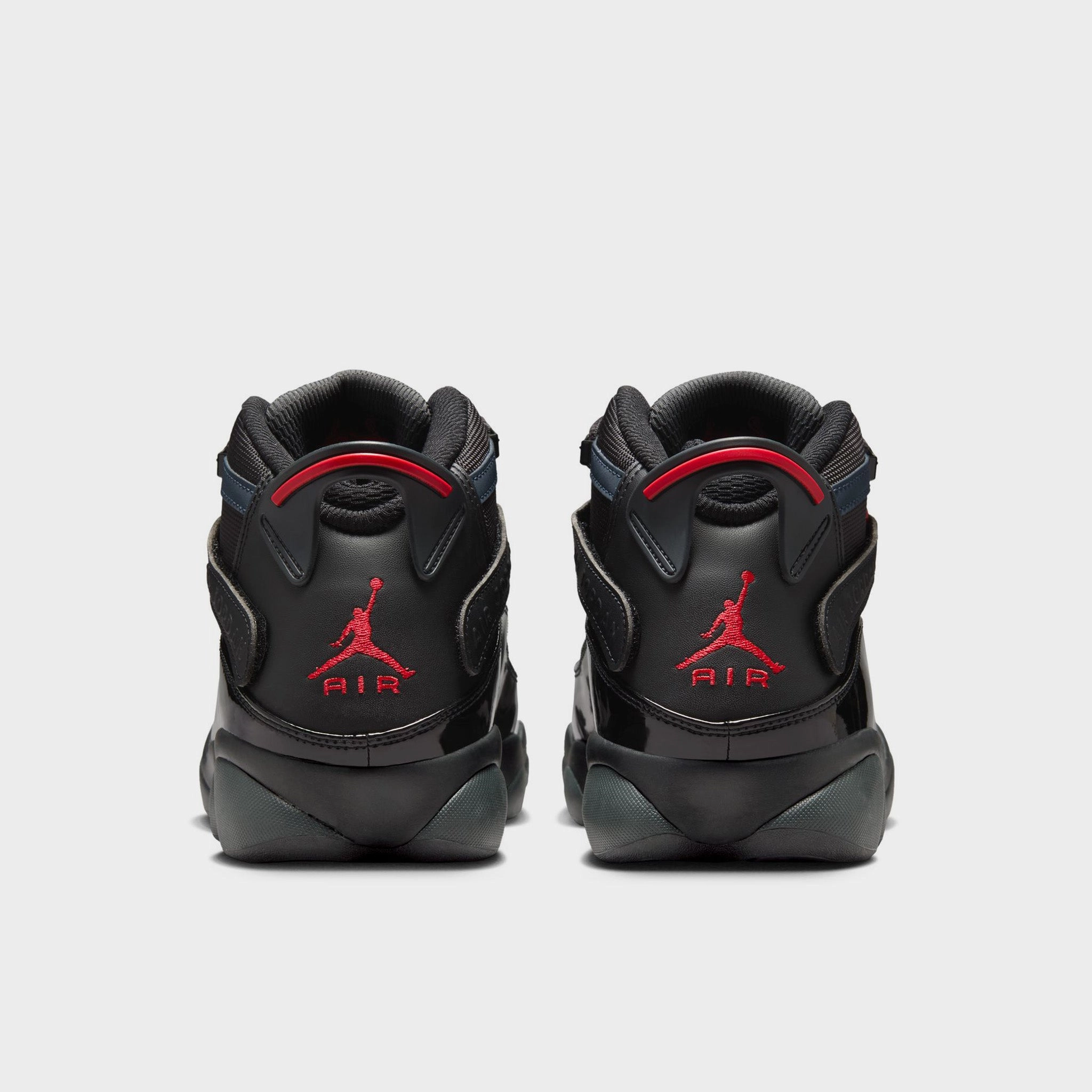 Sneakers Leather Upper Jordan 6 Rings Black / Fire Red - Anthracite