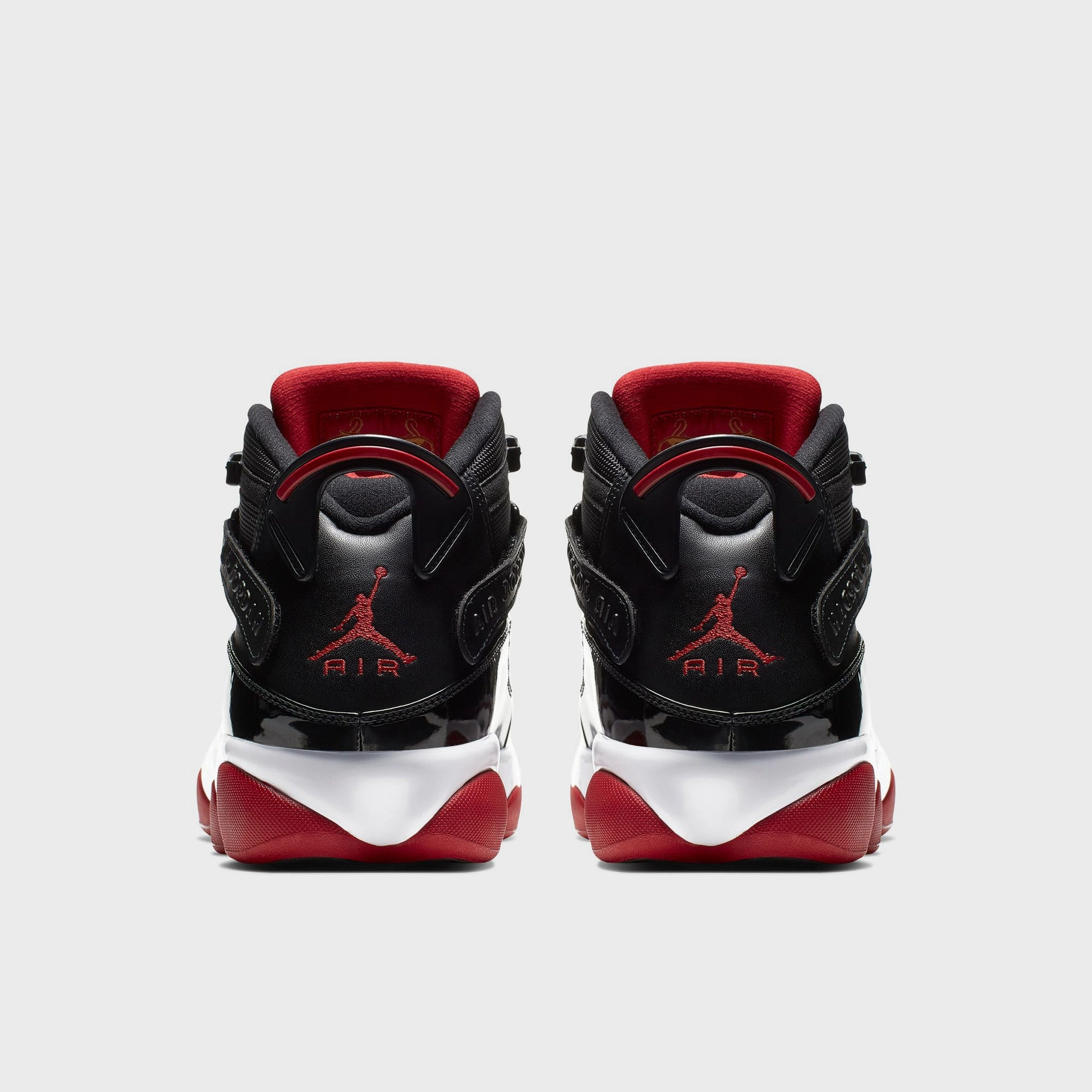Stretchable Upper Jordan 6 Rings Black / Varsity Red - White