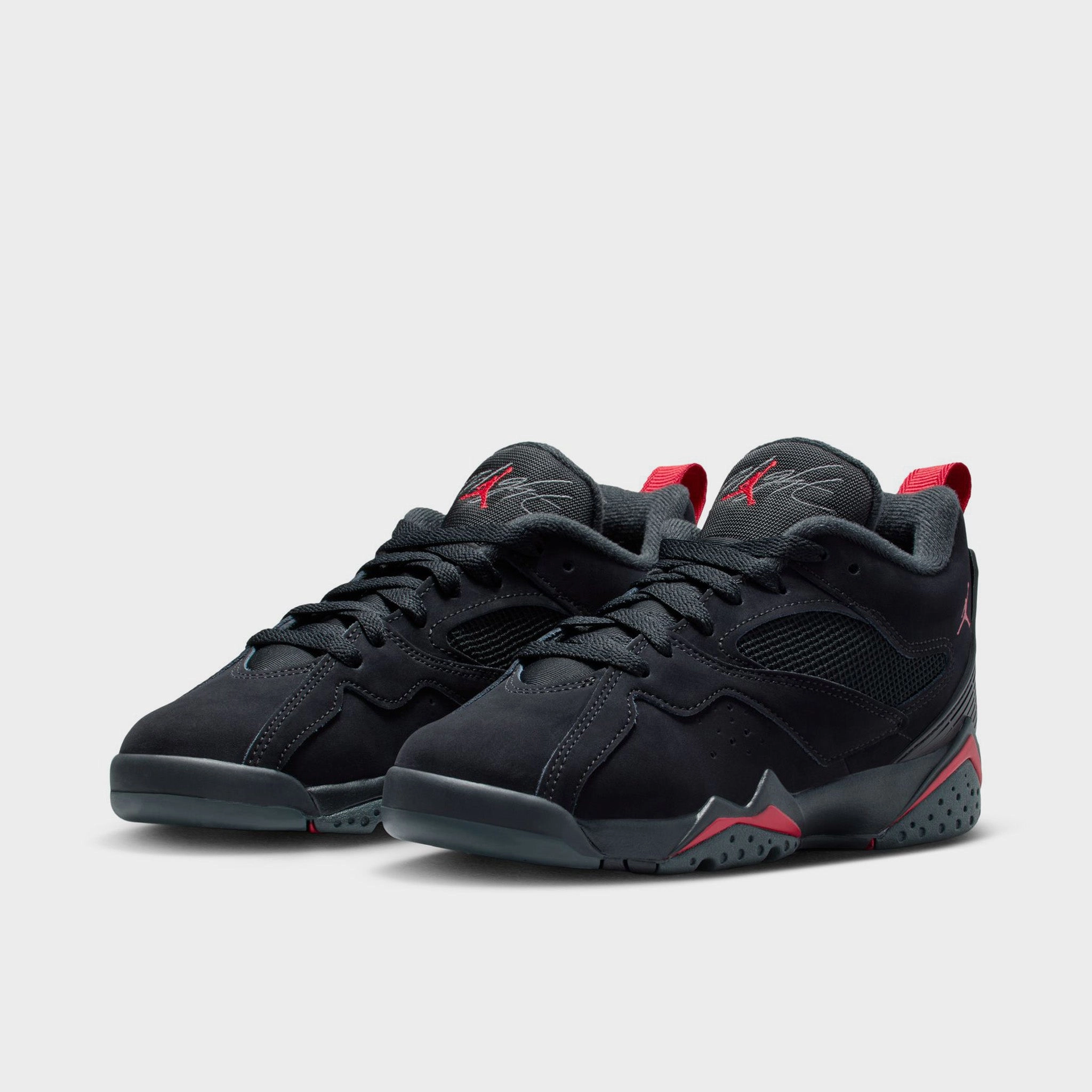 Breathability Feature Efficient Footwork Jordan 7 RM GS Black / Gym red - Anthracite